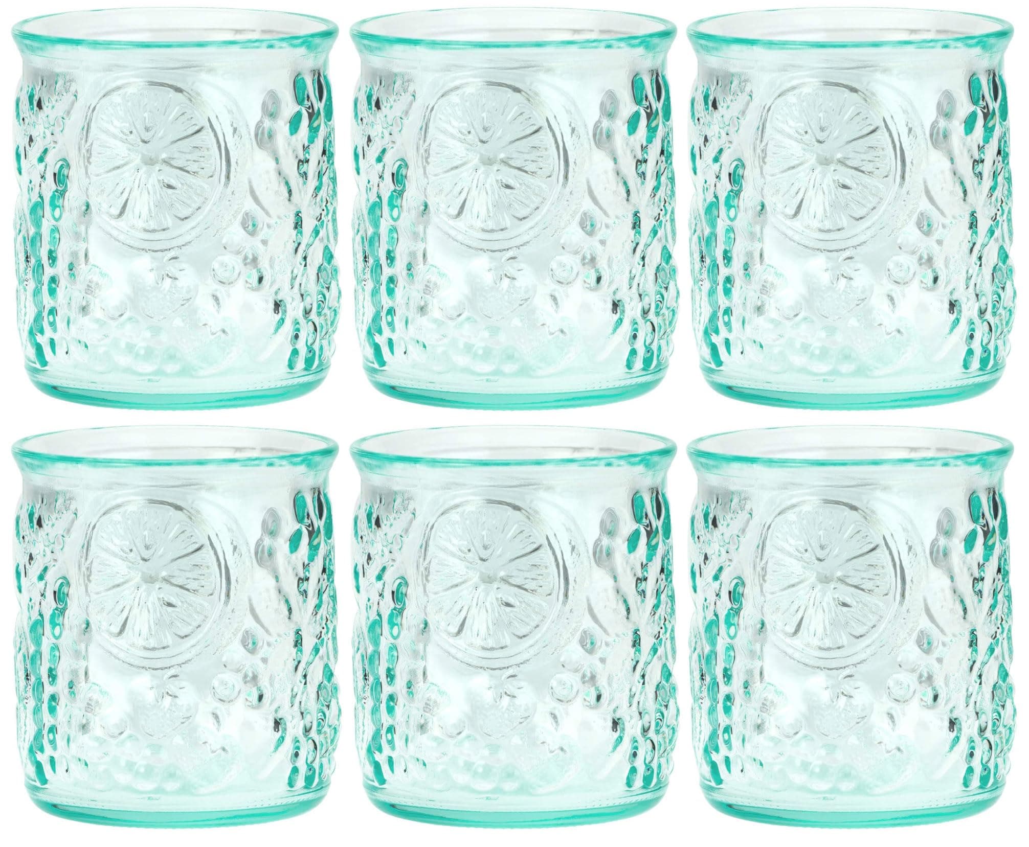 Amici Home Frutta DOF Glass | 12 Oz | Italian Made, Recycled Green Glass | Drinking Glass for Whiskey, Bourbon, Juice, Cocktails, Fresh Drinks (Set of 6)