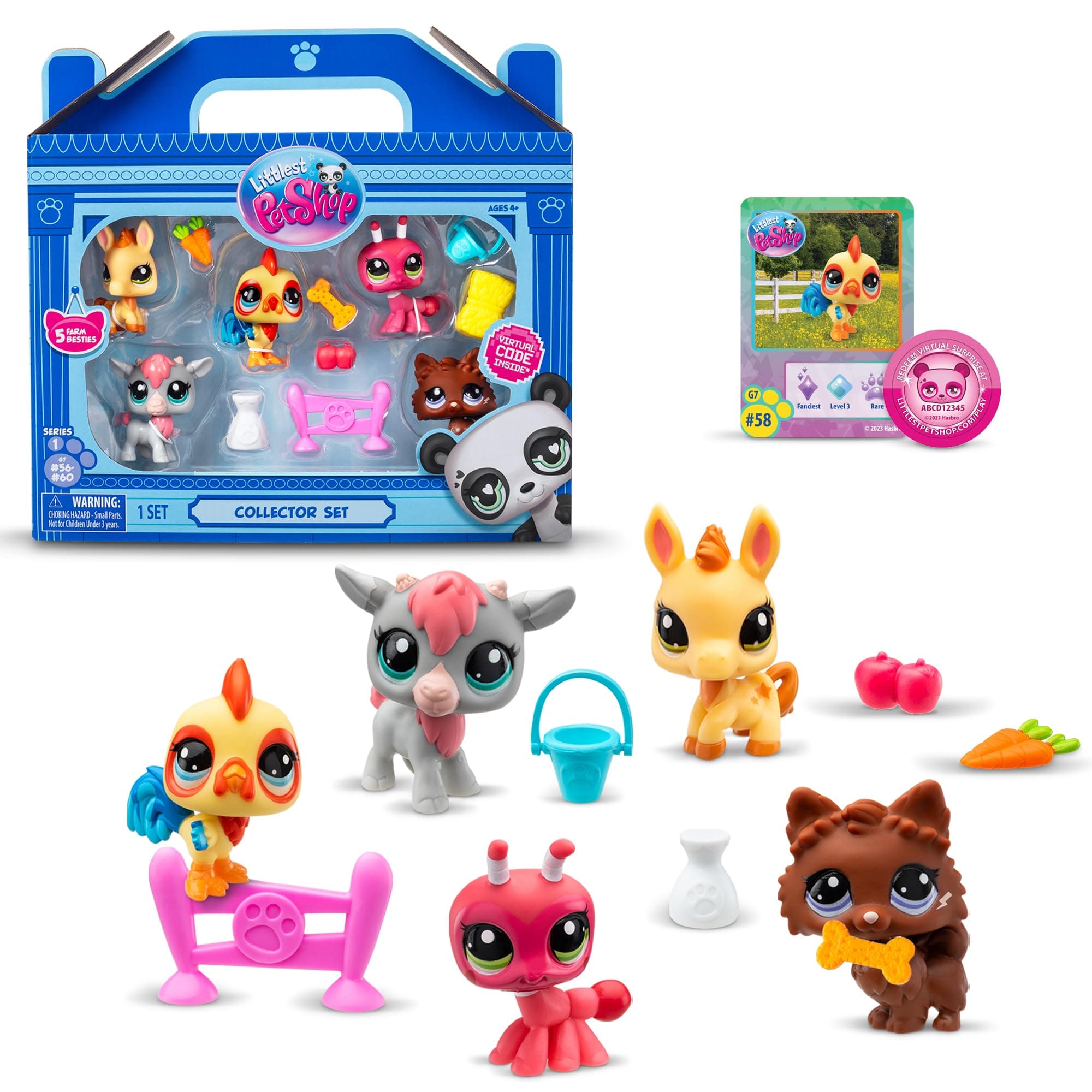 Farm Besties Collector Set - Gen 7 Bobble Head Pets #56-60, Imagination Toy for Kids 4+
