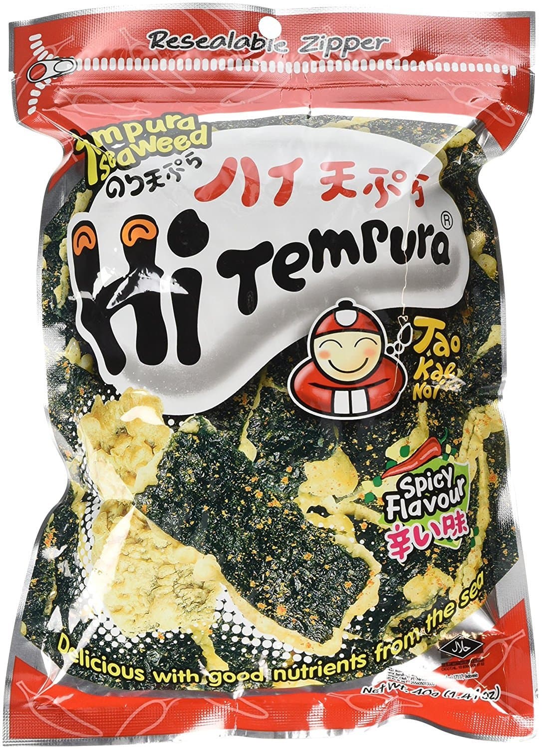 Tao Kae Noi Hi Tempura (Tempura Seaweed Spicy Flavor) - 1.41oz (Pack of 6)