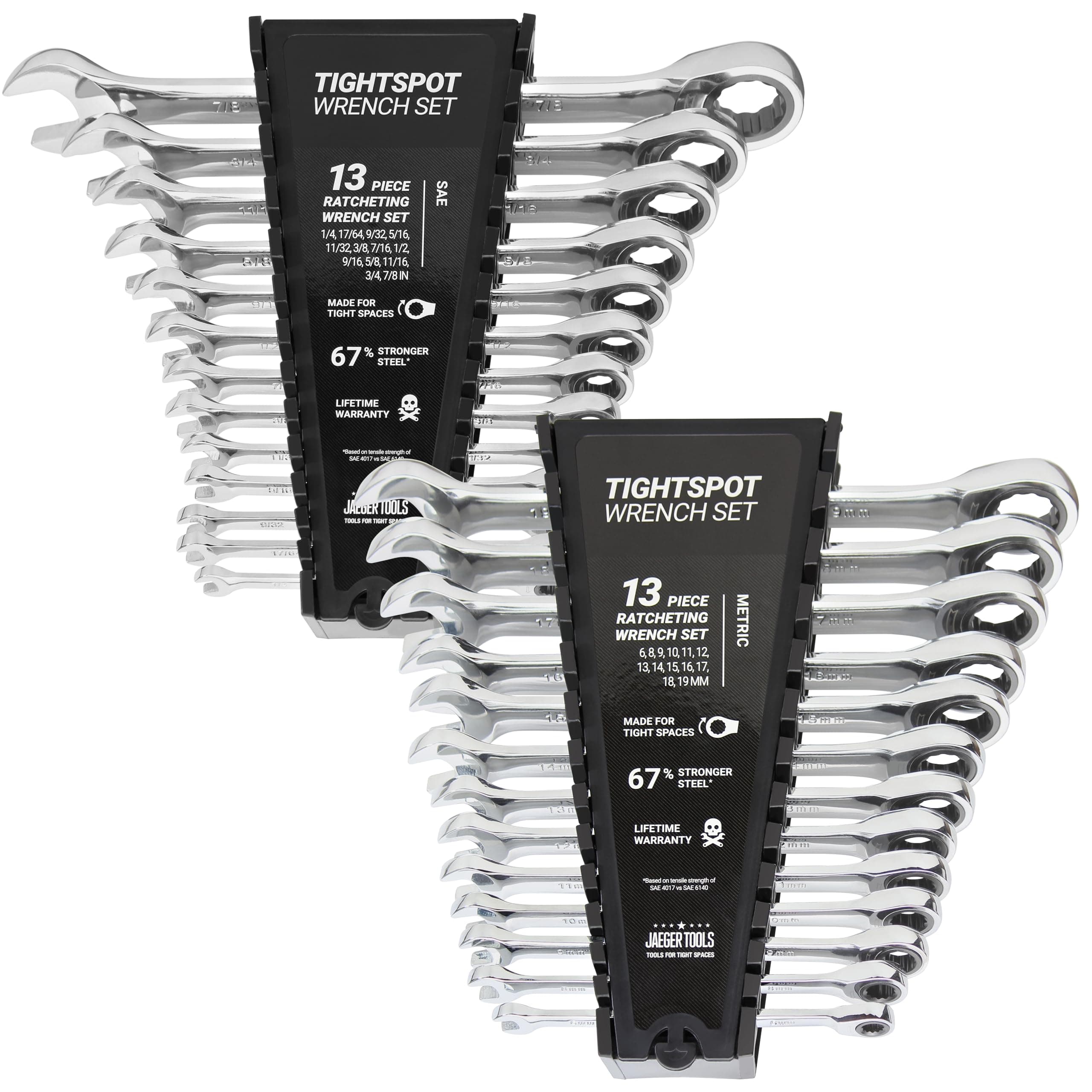 Jaeger 26pc TIGHTSPOT Ratcheting Wrench Master Set - Metric & Inch/SAE Combination Sizes