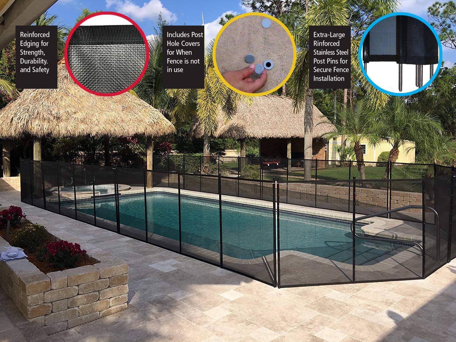 Safety Fence for In Ground Pool Size: 5', Black