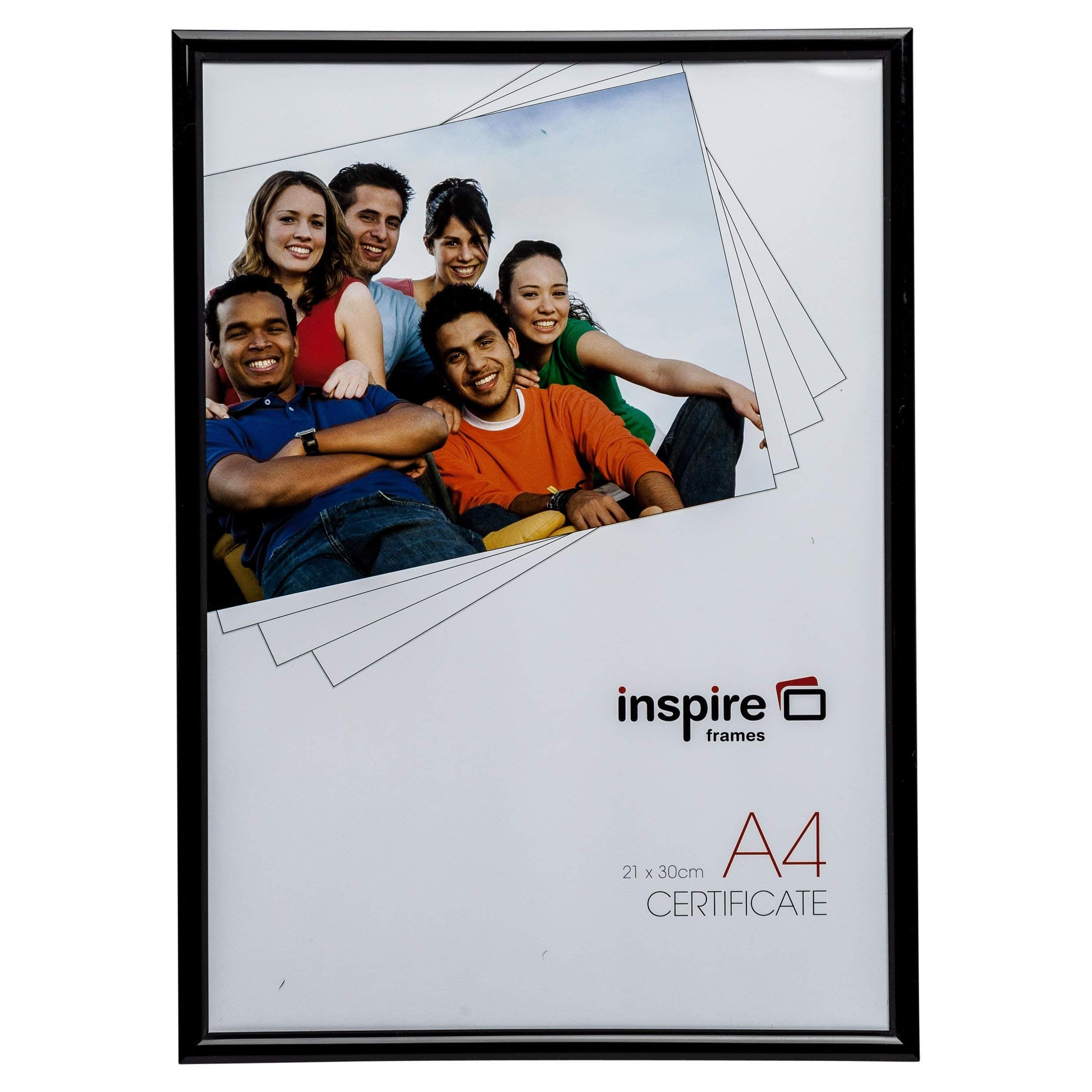 Inspire For Business BACKLOADER Poster Certificate Photo Frame Glass Black A4 (21x30cm) BLRA4BKX