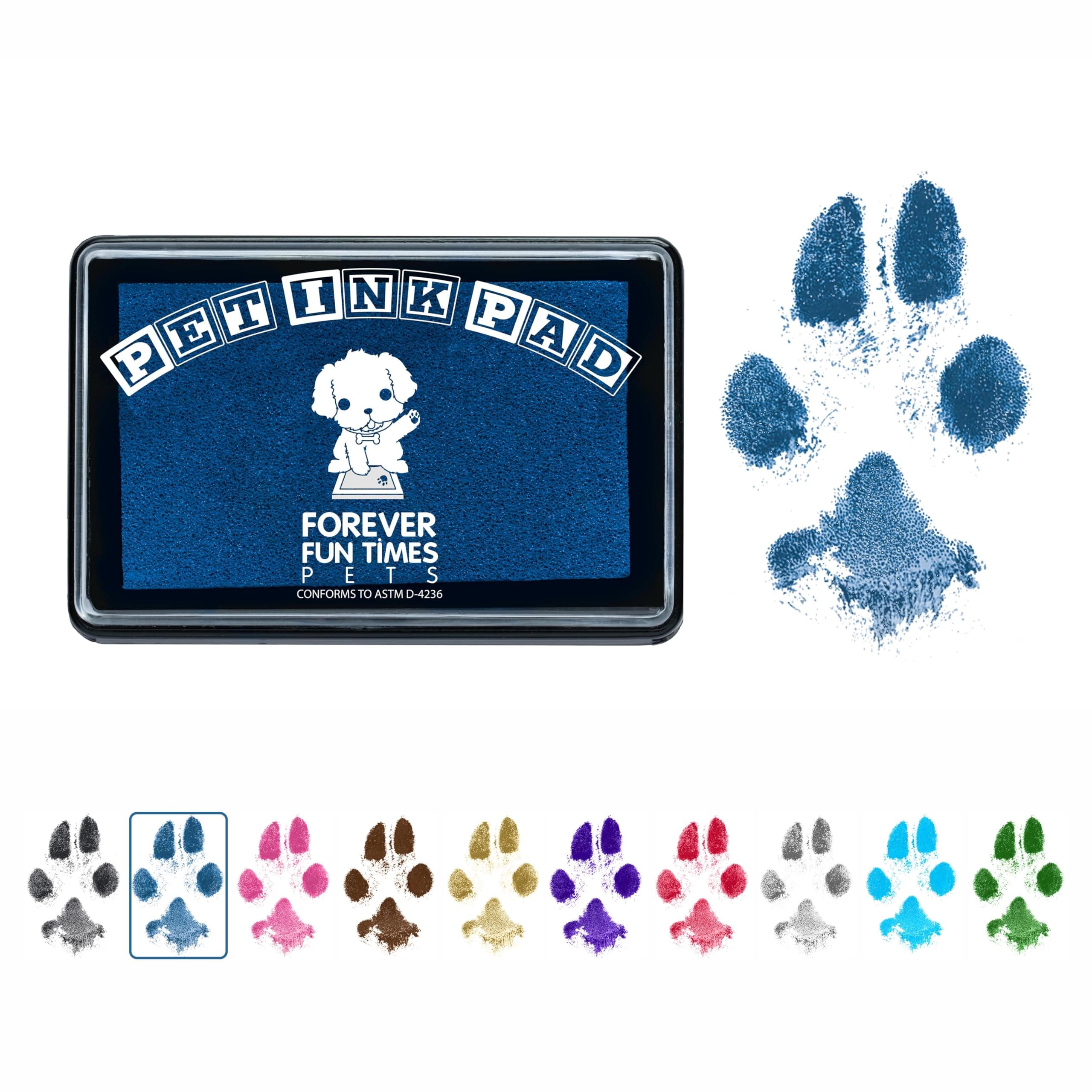 Pet Paw Print Impression Kit | Dog Ink Paw Print Kit | Pet Paw Print Kit | an Easy to Use Paw Print Stamp Pad for Dogs | Contains an Ink Pad for Dog Paw Prints That You Can Treasure (Blue)