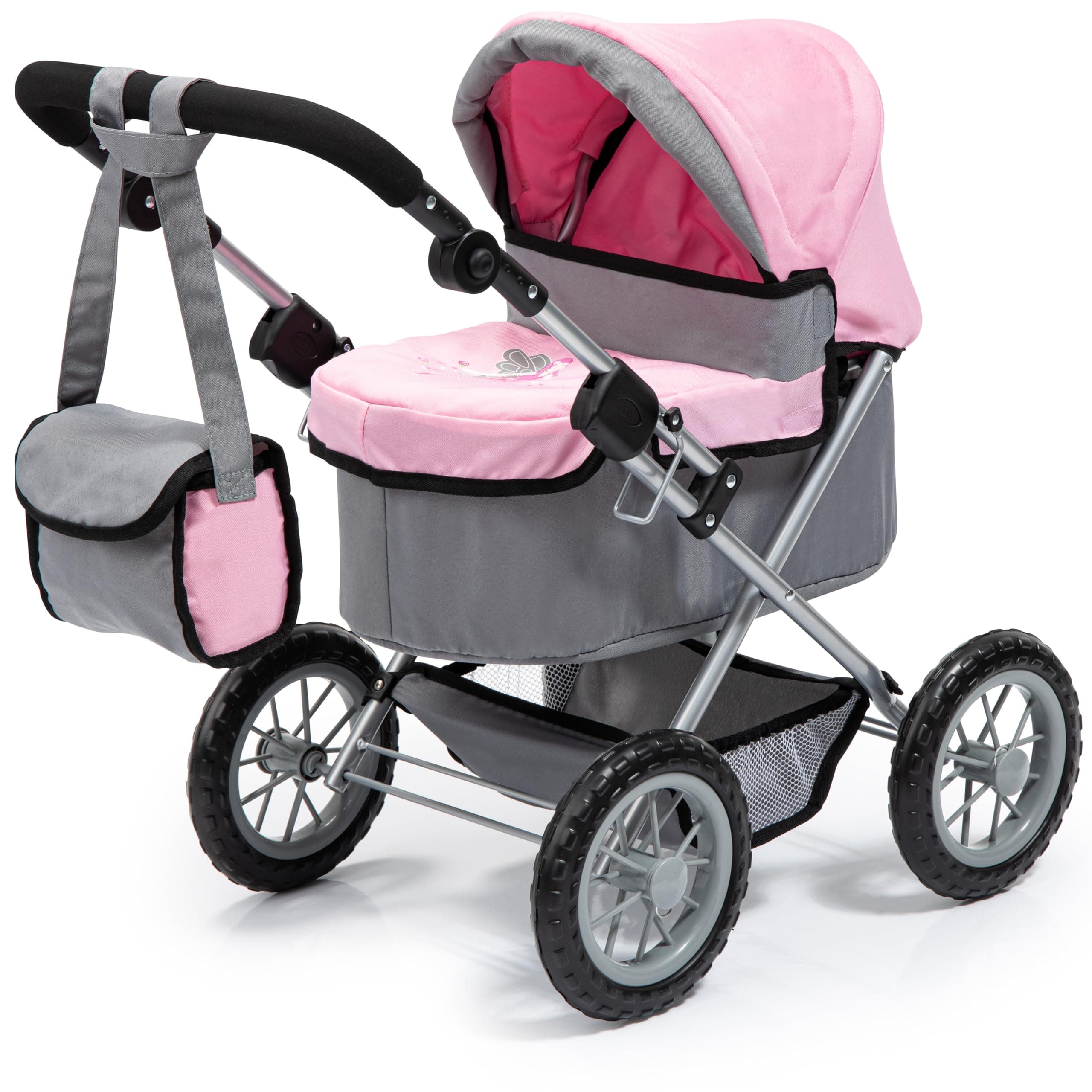Design Baby Doll Trendy Pram in Grey/Pink, 67 x 41 x 68 centimeters, 1300800