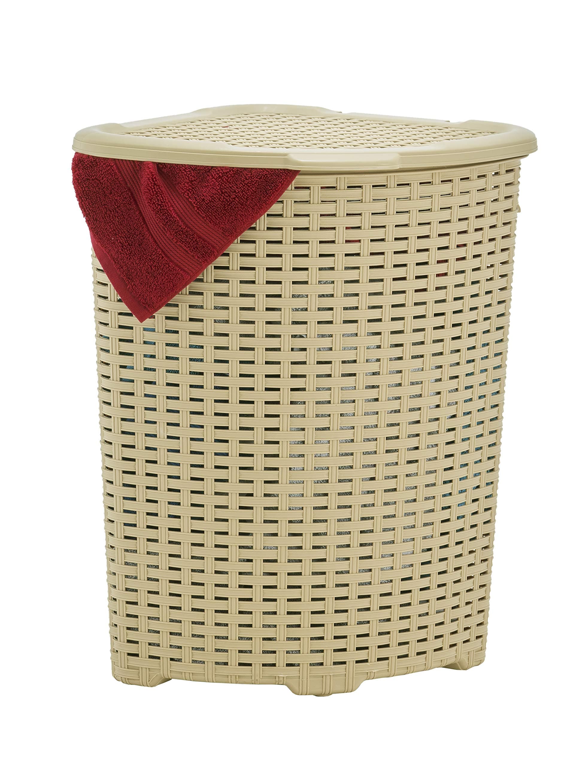 Wicker corner hamper