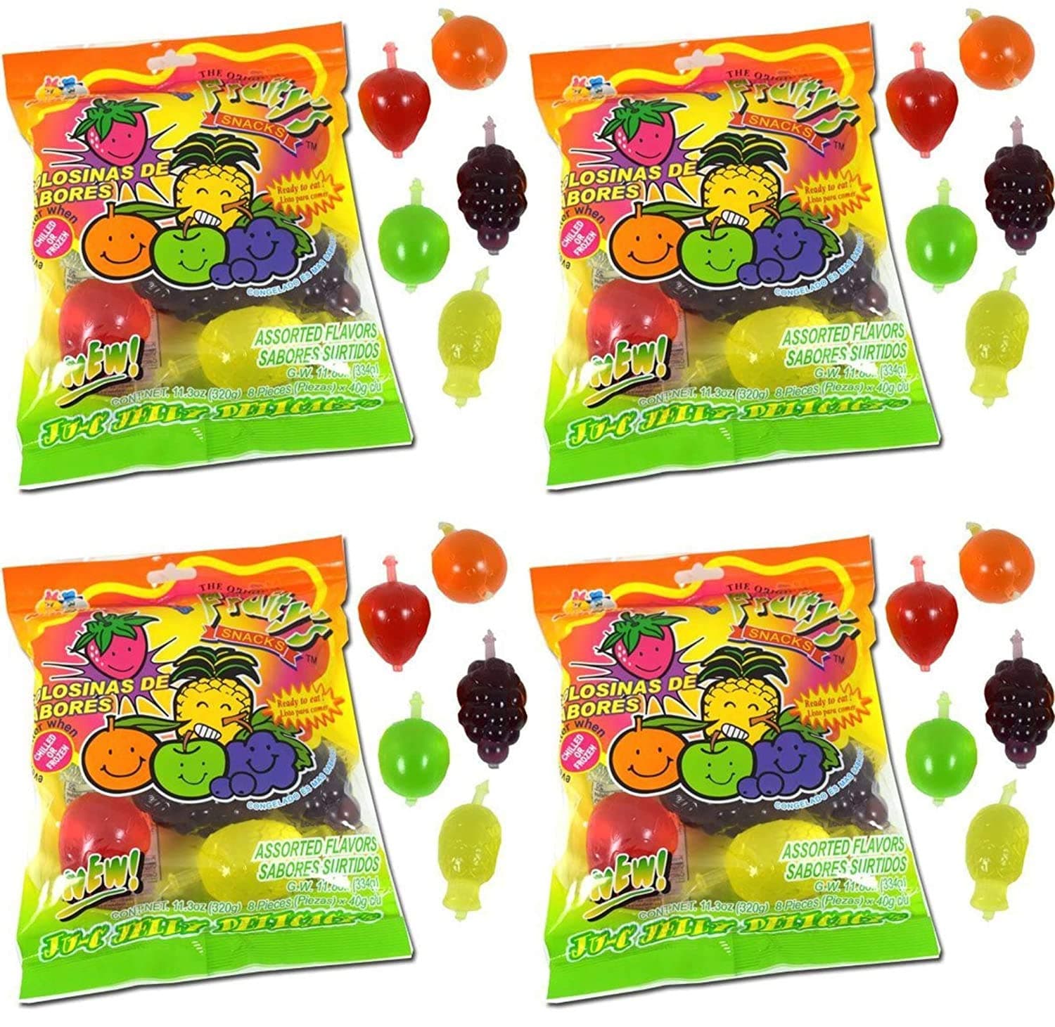 Din Don Fruity's JU-C Jelly Fruit Snacks Pack of 4