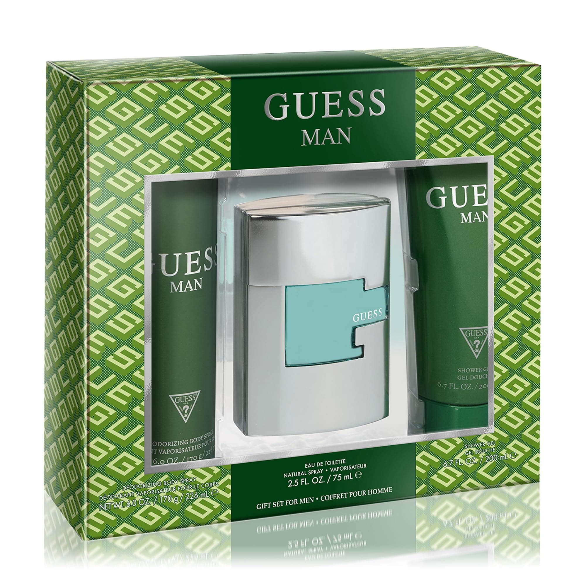 Green For Men Set Edt 75Ml + Sg 200Ml + Body Spray 226Ml (2023) Transparent/Combination
