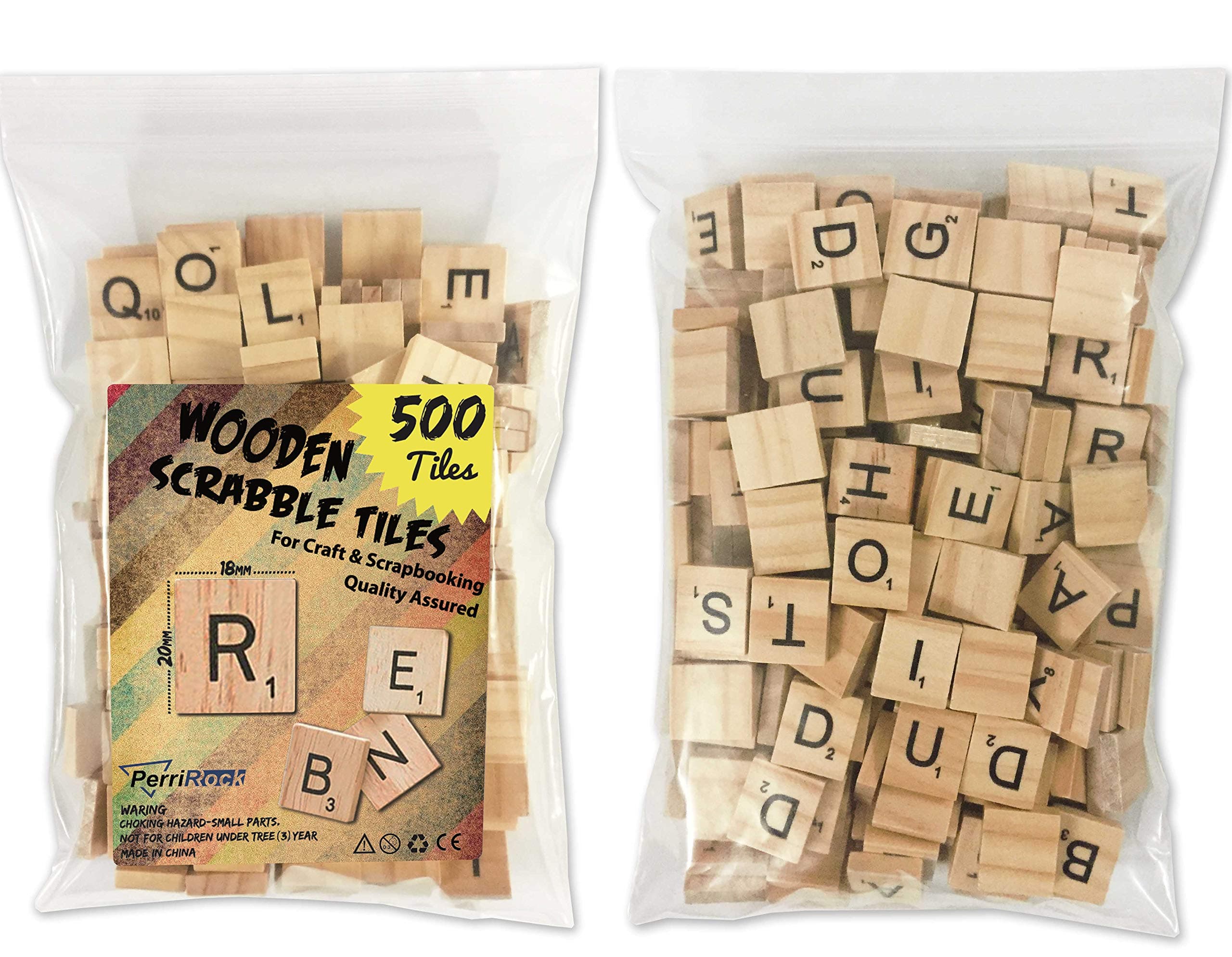 500 Pcs Wood Scrabble Tiles - Scrabble Letters - 5 Complete Sets - Wood Tiles - Great for Crafts, Letter Tiles, Spelling by Clever Delights