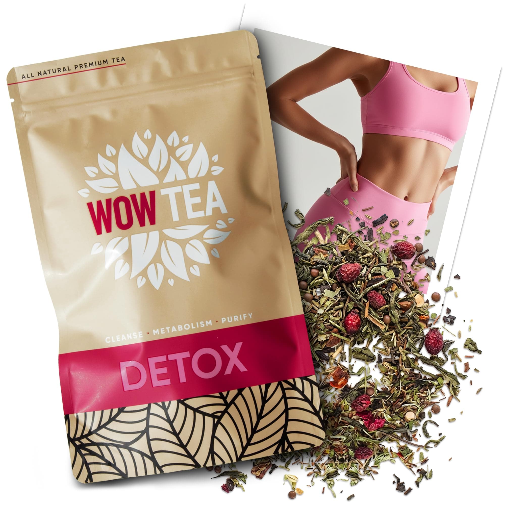 Detox - 21 Day Deep Body Cleanse Program | Full Body Detox | Herbal Tea Detox System with Yerba-Mate, Green Tea, Pu-erh - 150 gr | Made in EU