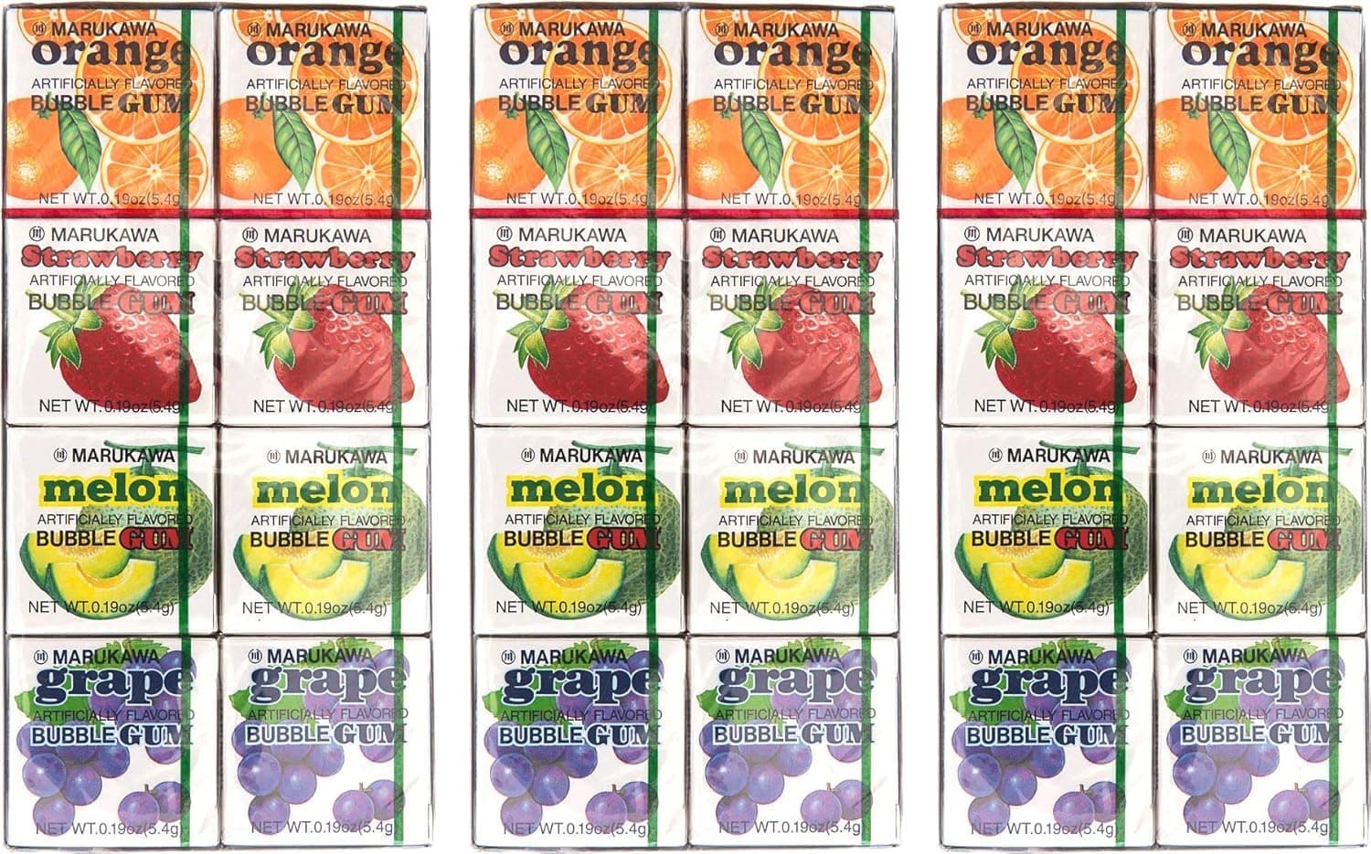 Marukawa 8 Pack Bubble Gum 1.52oz (3 Pack)