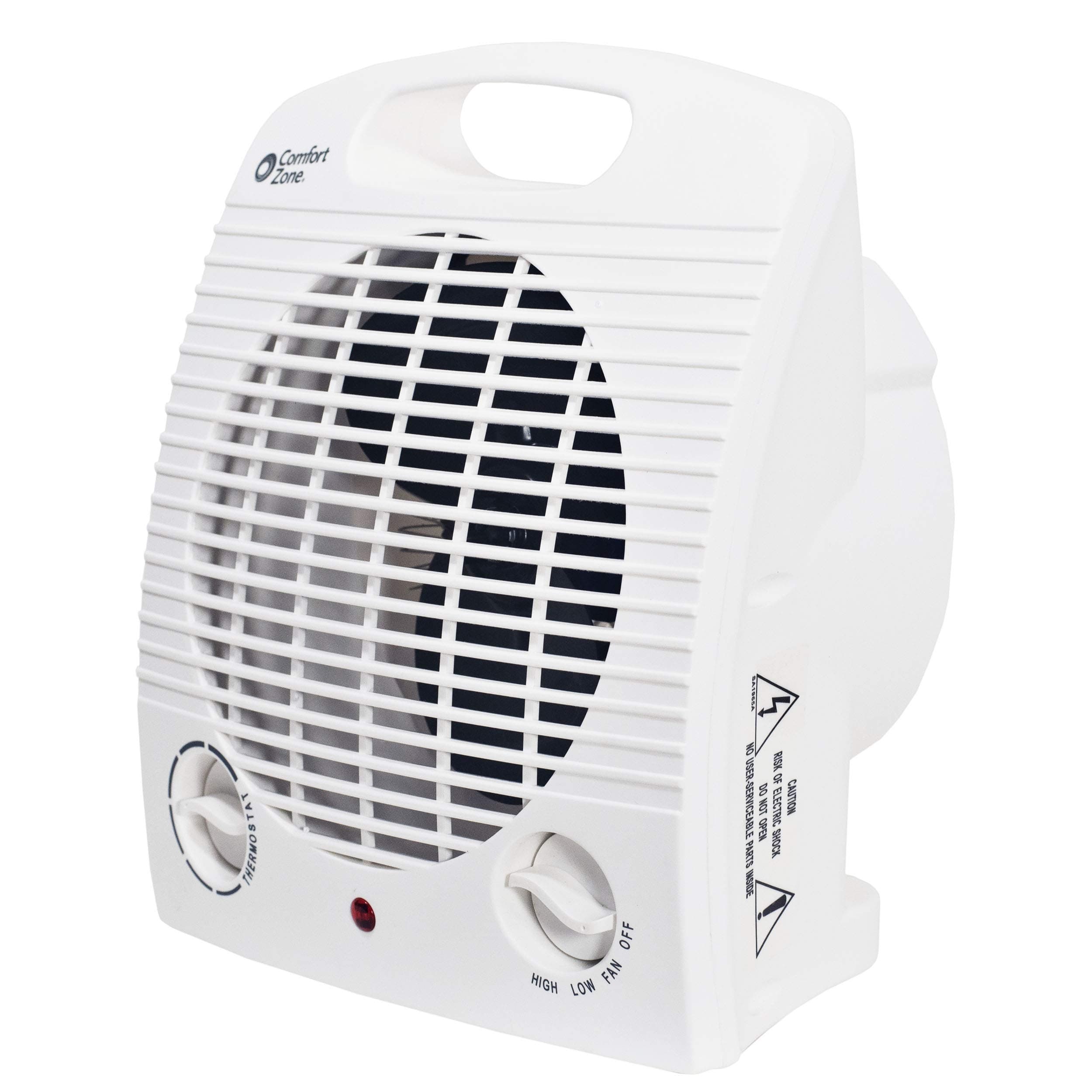 Comfort Zone CZ35 1,500-Watt Fan-Forced Electric Portable Heater with Adjustable Thermostat, Built-in Overheat Sensor, Safety Tip-Over Switch, and Heat Resistant Housing, White