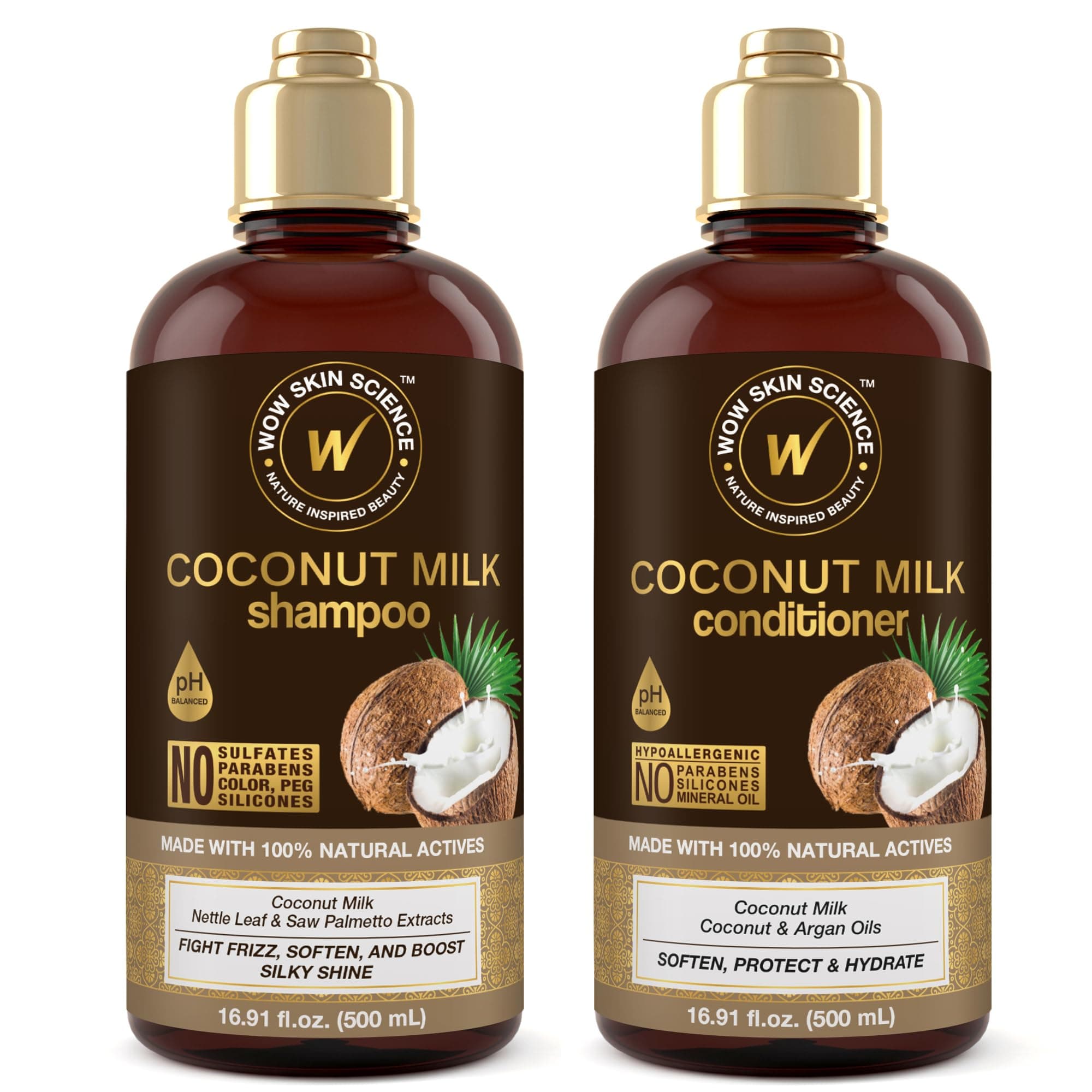 Coconut Milk Shampoo and Conditioner Set - Shampoo & Conditioner for Curly Hair - Paraben Sulfate Free - 33.82 Fl Oz