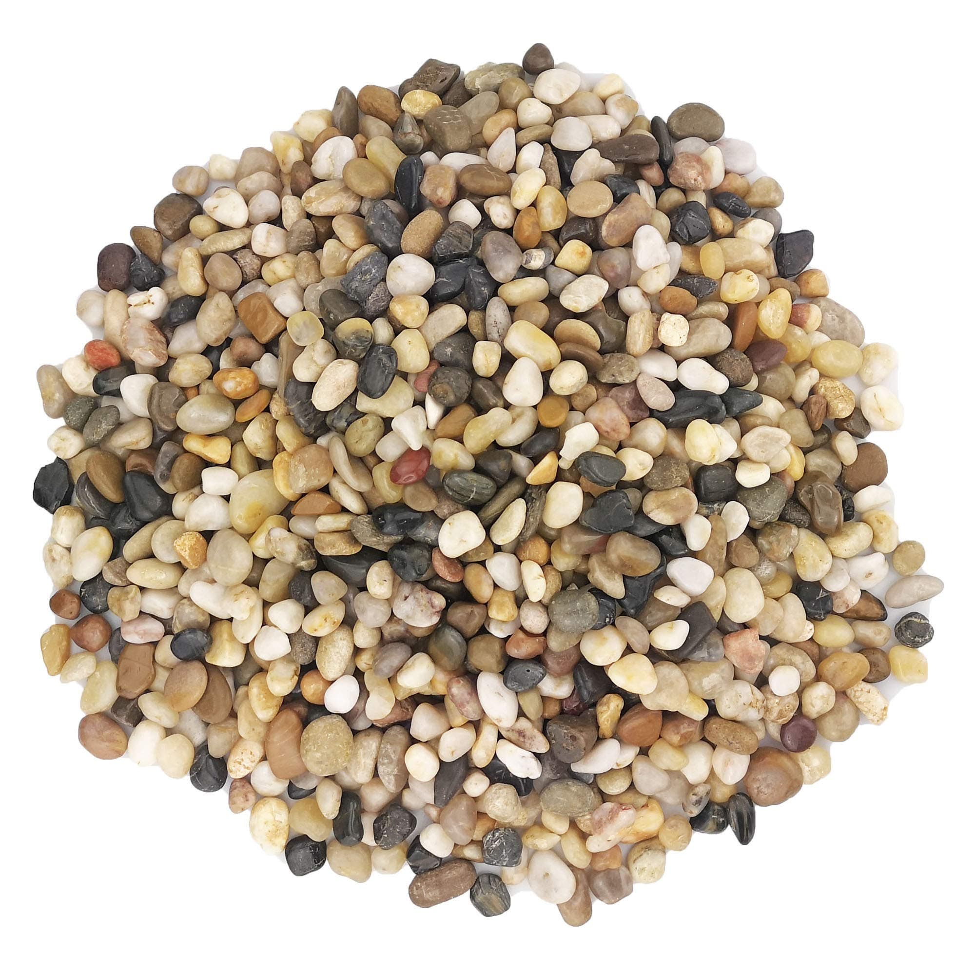 5 Pounds River Rocks, Pebbles, Decorative Polished Gravel, Natural Polished Mixed Color Stones