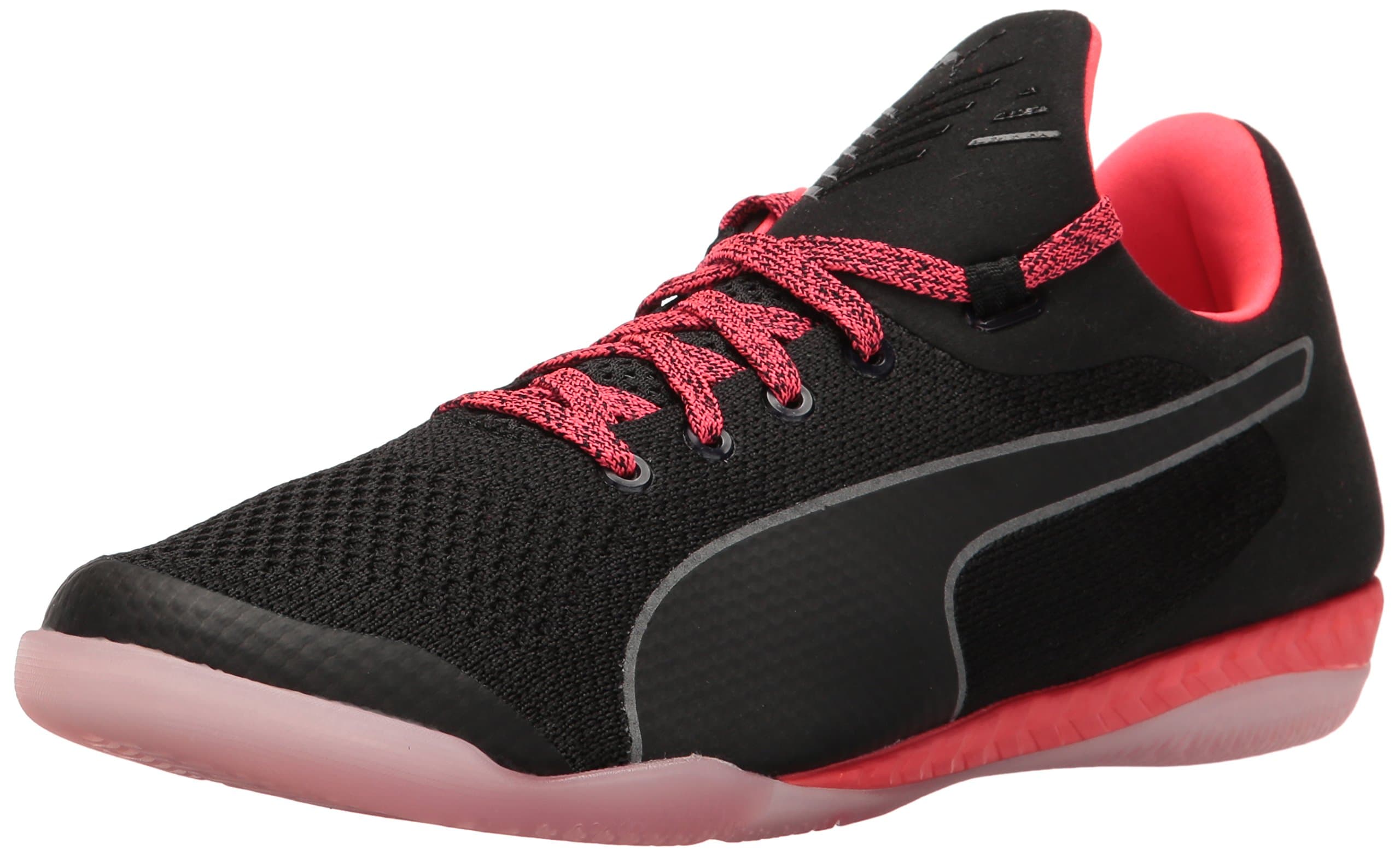 PUMA Men's 365 Evoknit Ignite Ct Futsal-Shoe, Black White/Bright Plasma, 12 M US