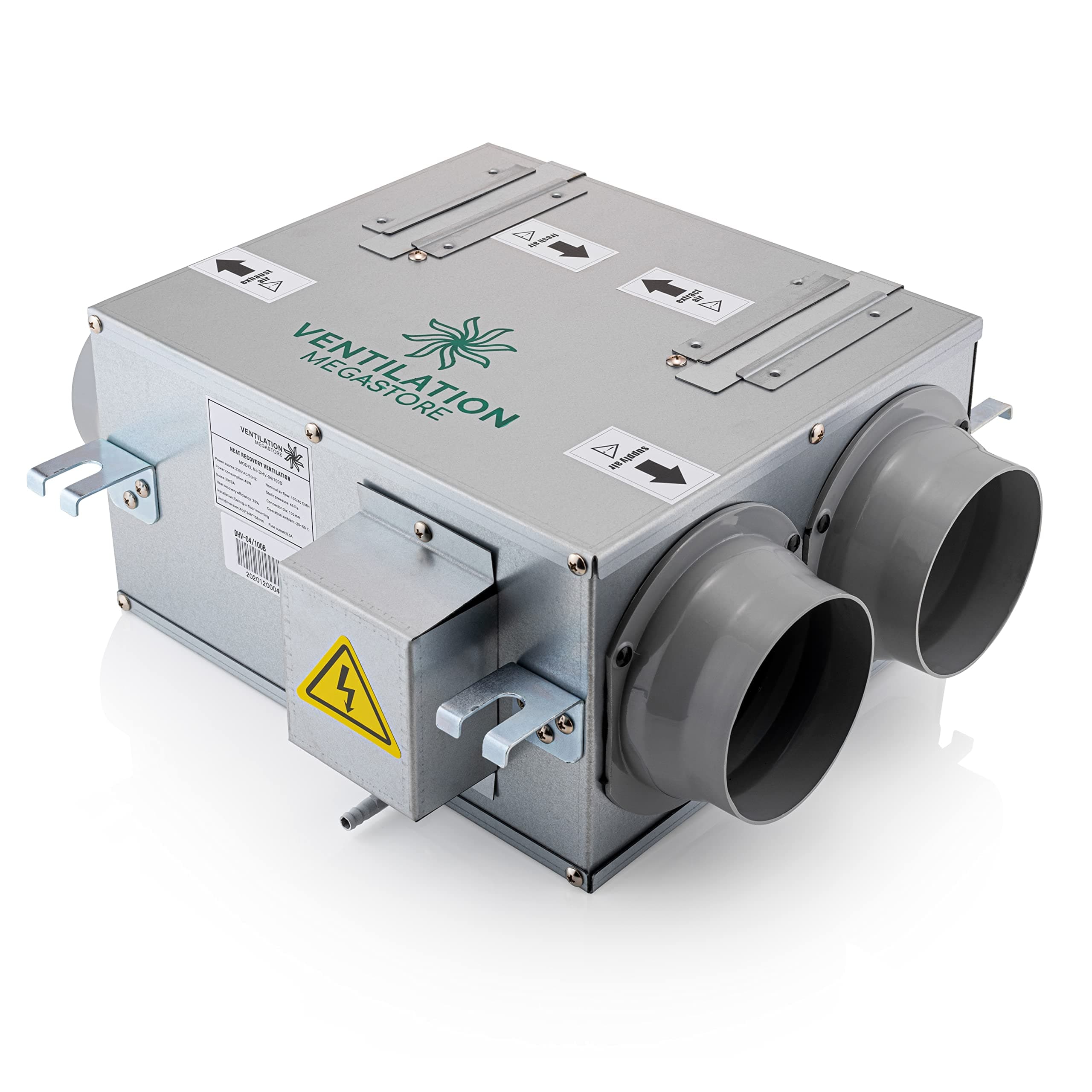 Ventilation Megastore | DHV-04/100B | MVHR Mechanical Ventilation | HRVU Heat Recovery | Heat Exchanger | Low Energy Consumption | Reduced Humidity & Condensation | Designed for Smaller Spaces