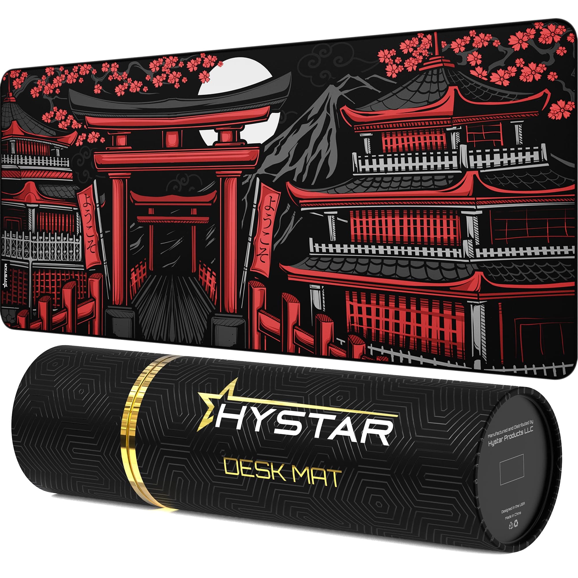 Hystar® Extended Gaming Mouse Pad | XXL 36" x 16" | 5mm Thick, Waterproof Surface, Smooth Polyester Fabric, and Natural Rubber Base | Zen