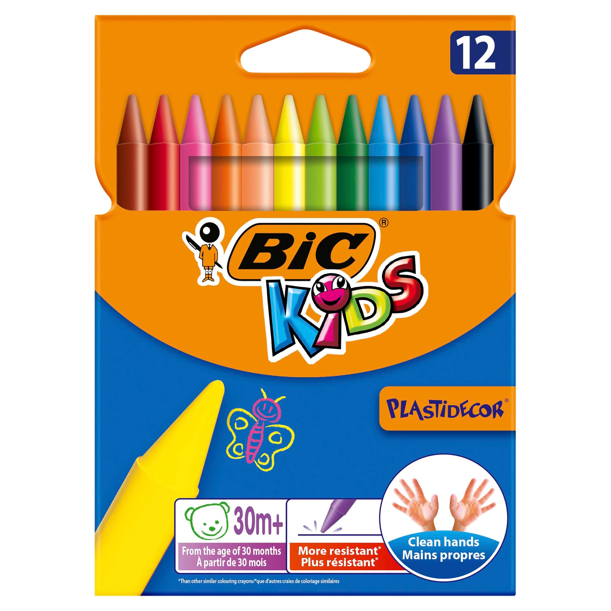 Kids Plastidecor Colouring Crayons, Crayons for Drawing and Crafts, Assorted Colours, Pack Of 12