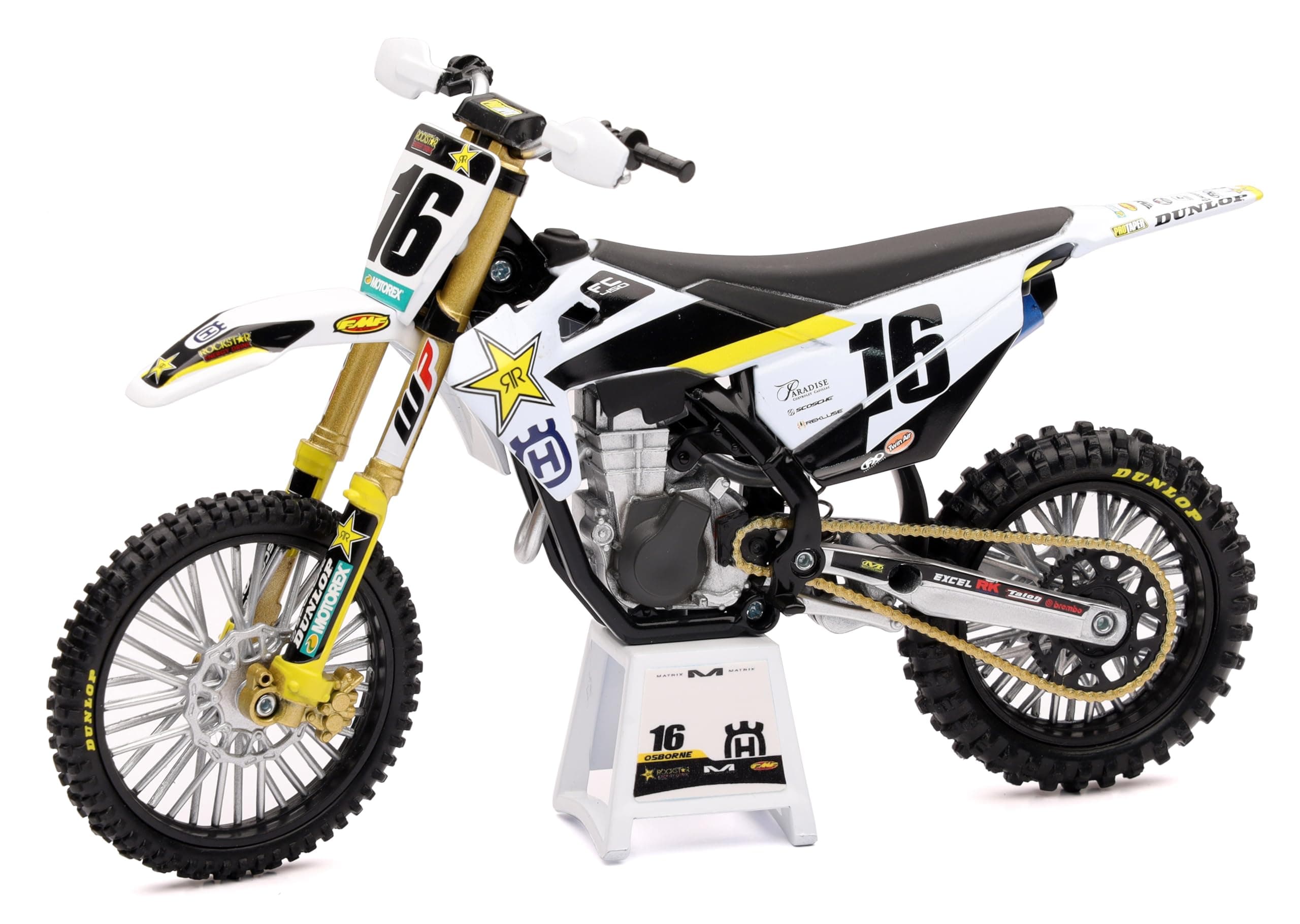 New-Ray New Ray - Moto Cross Husqvarna FC 450 2020 Team Zach Osborne N°16 - Miniature Scale Children's Vehicle Reproduction 58243 Multicolor