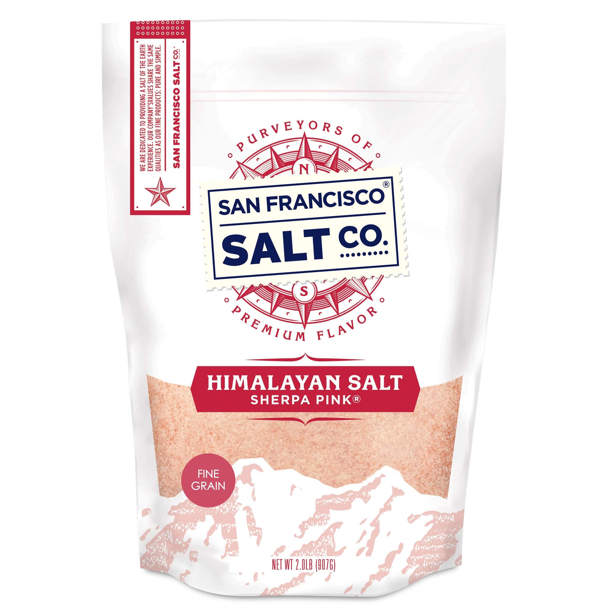 Sherpa Pink Himalayan Salt – Fine Grain, 2 lbs. | All-Natural, Gluten-Free, No Additives | Perfect for Everyday Cooking & Recipes