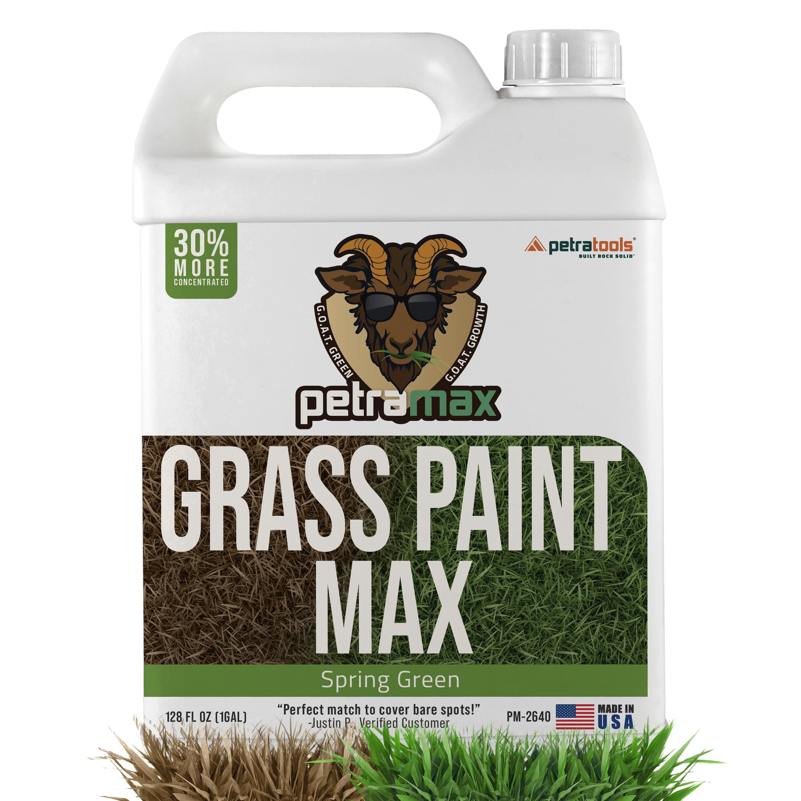 PetraMax Max Grass Paint for Lawn - Maintain Perfect Spring Green Grass, Spray for Lawn & Shrubs Green Spray, Paint Pair Petra Sprayers - Touch up Dog Spots - Non-Toxic Safe for Pets (Southern, 1 Gal)