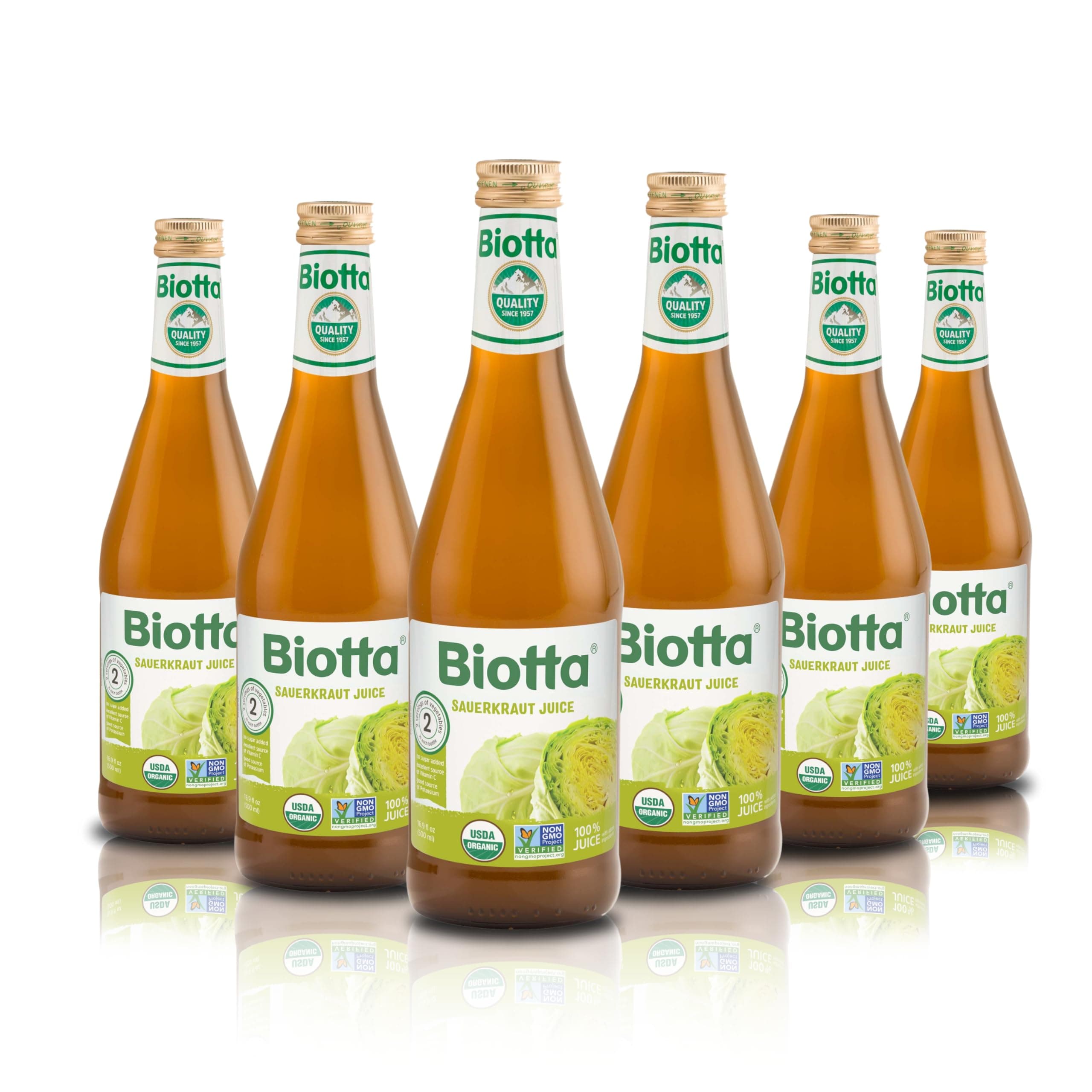 - Biotta Organic Sauerkraut Juice - 100% Vegetable Juice for Energy, Immunity & Wellness - Excellent Source of Nutrients - All Natural, Non-GMO, Gluten-Free (16.9 Fl Oz, Pack of 6)