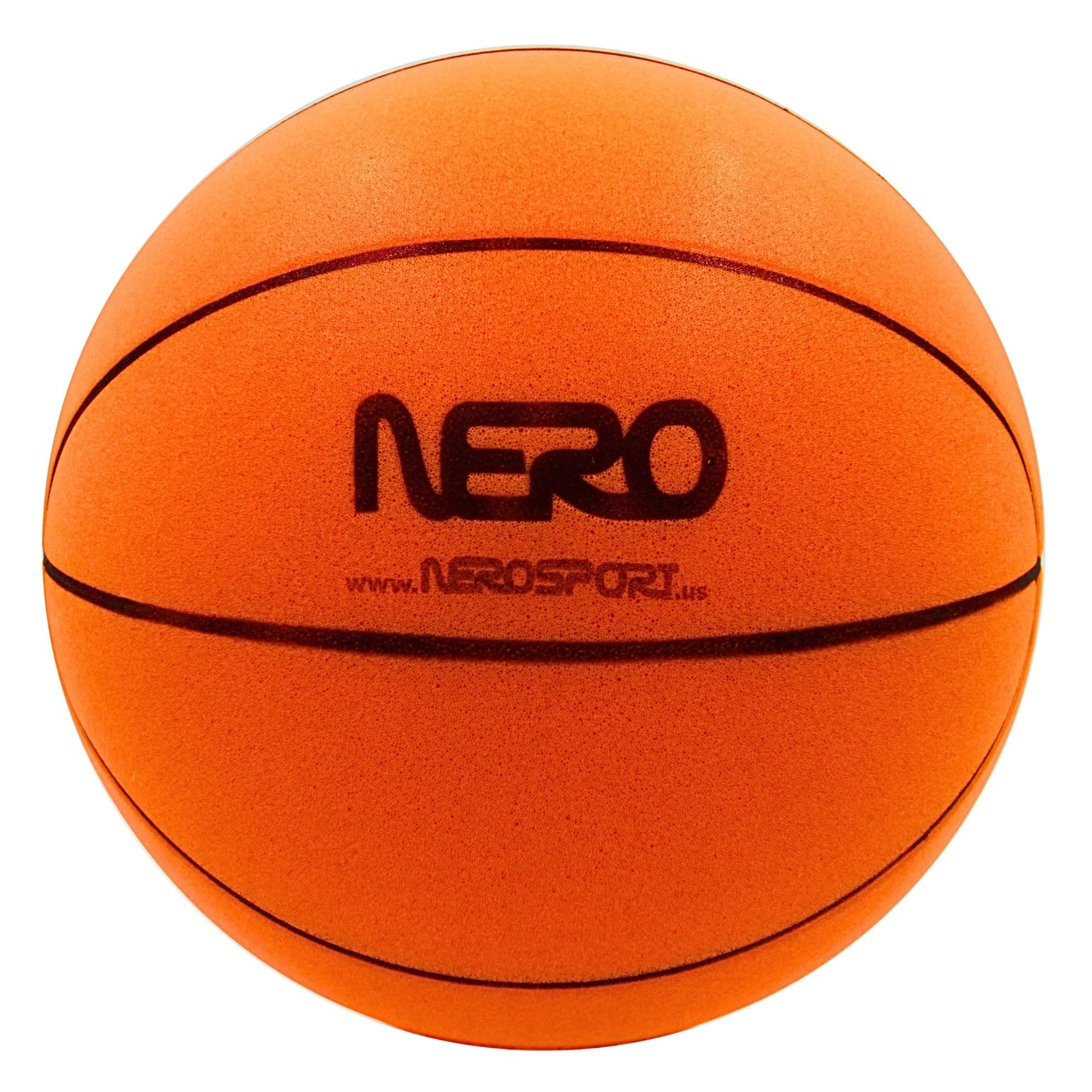 NERO SPORT Silent Basketball - Orange Foam Size 3 (7") 1 Piece Indoor Basketball Exercise
