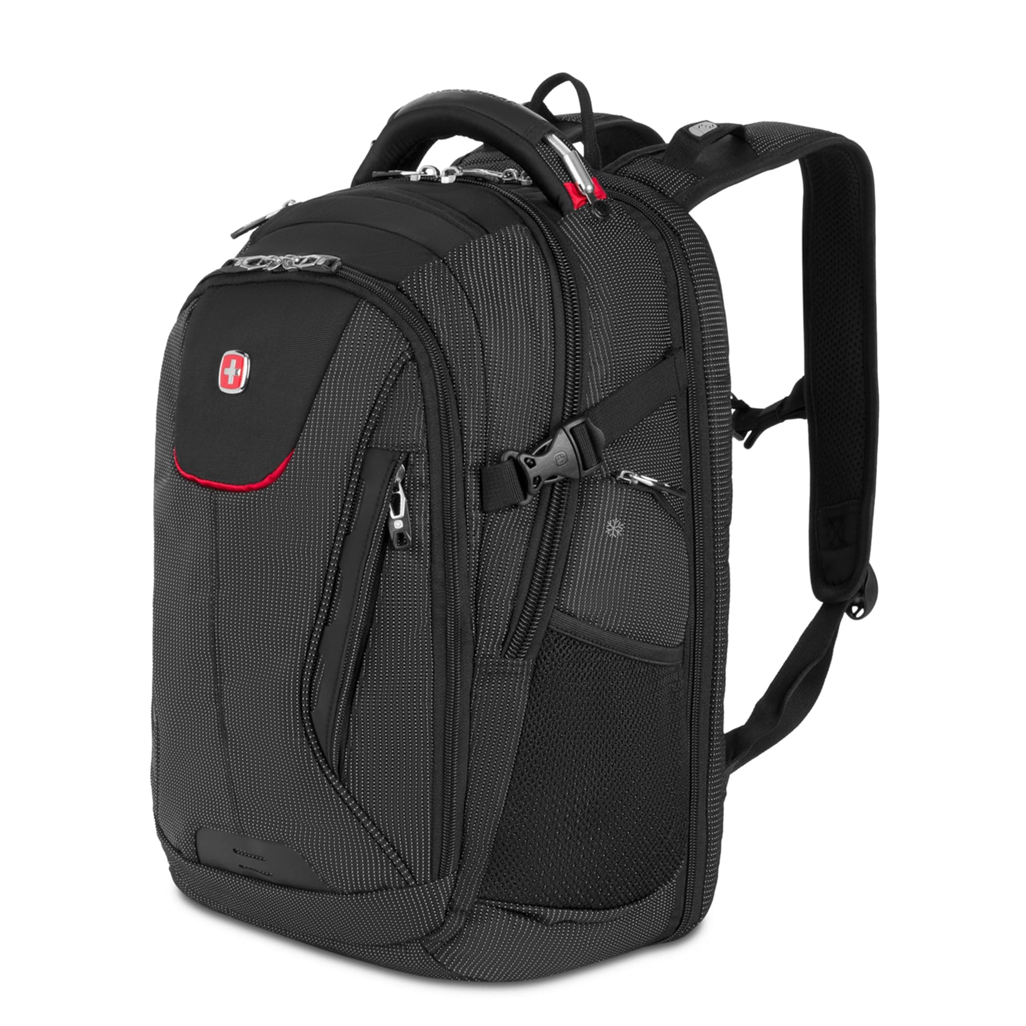 Travel Tech Elite Laptop Backpack – Fits Laptops up to 16” – ScanSmart TSA-Friendly Backpack with USB Port, Shoe Compartment & Organizer Pockets – Black Dot