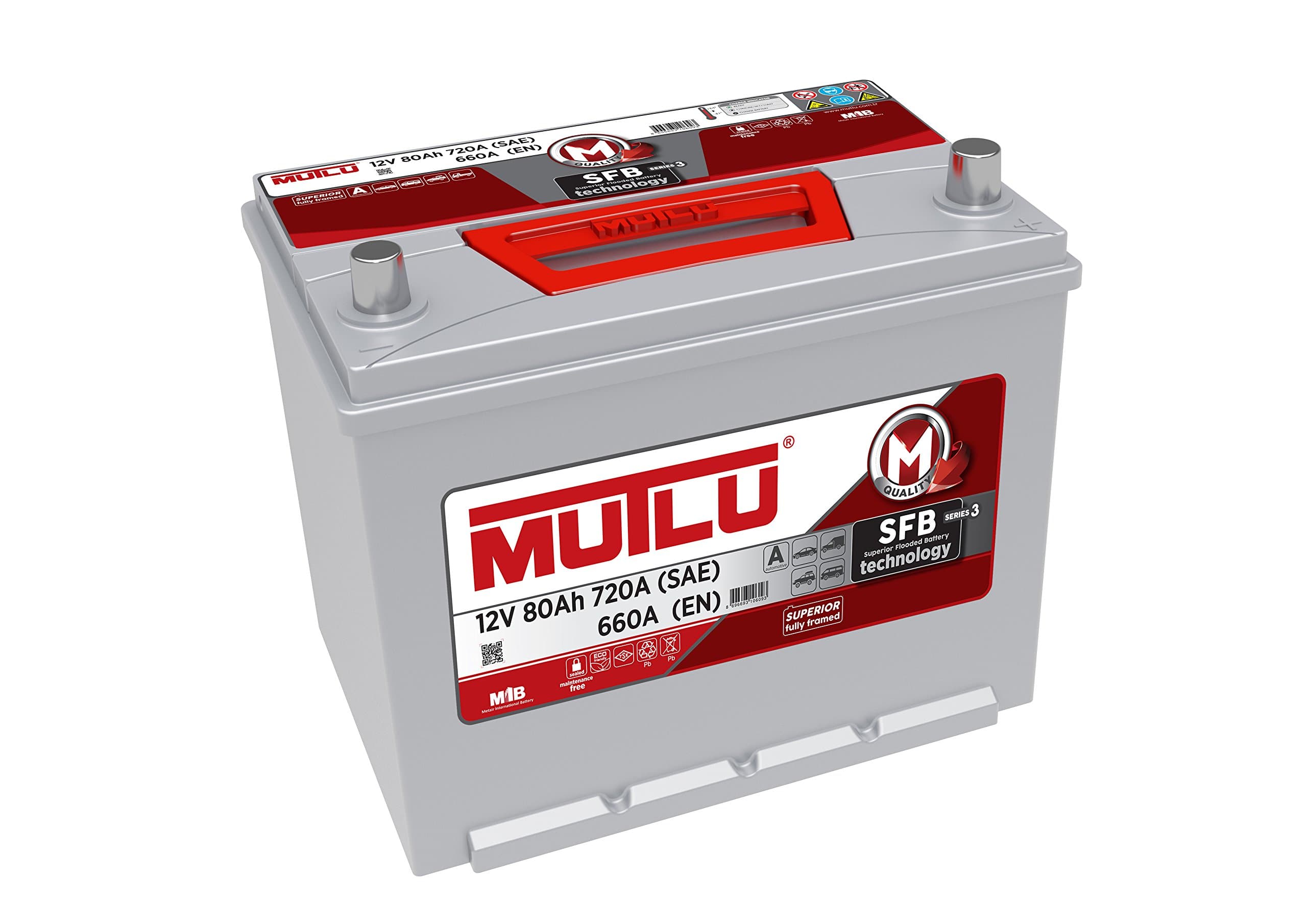 Mutlu 068 Series 3 Car Battery 12V 80Ah 660A (SAE) 720A (EN)