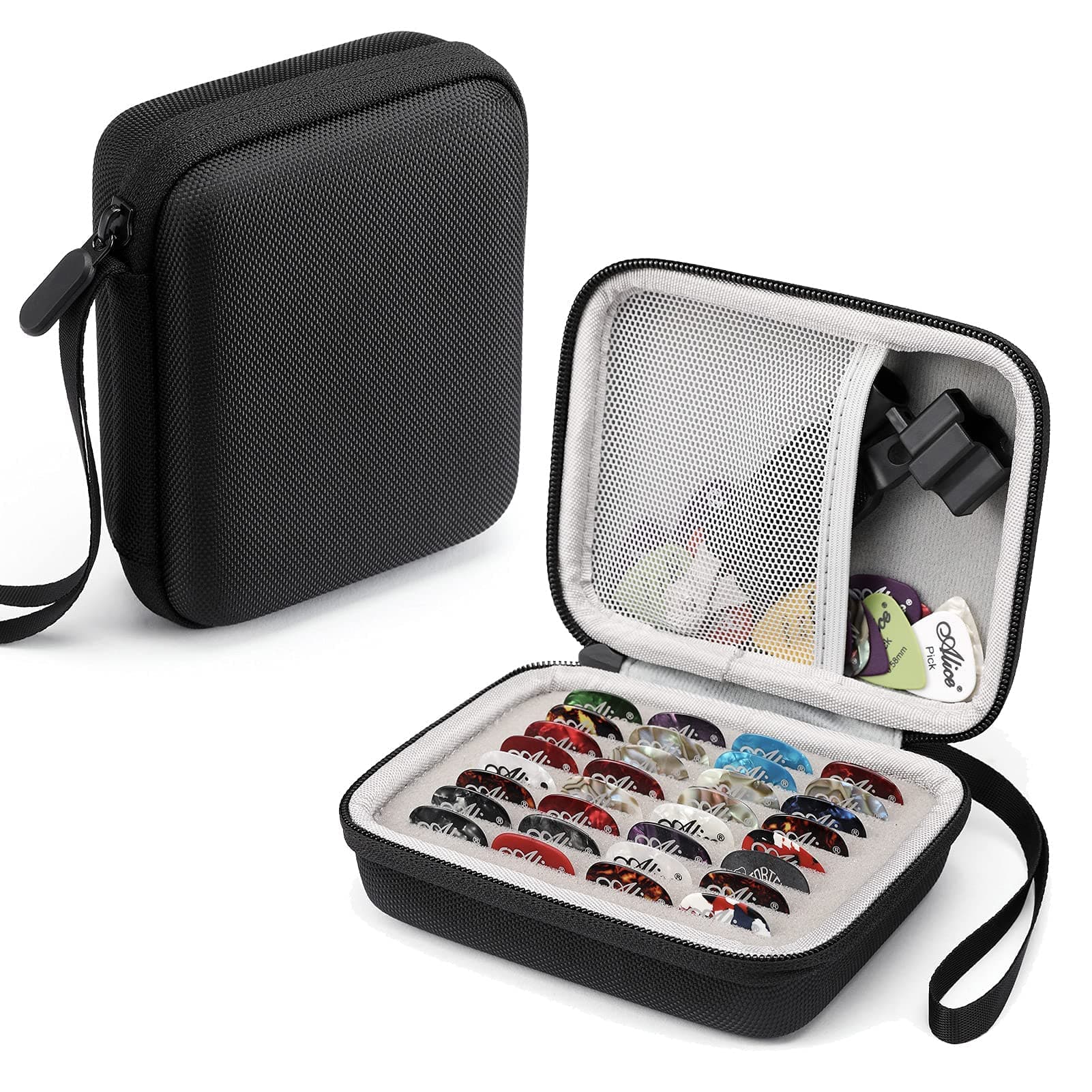 TERRIFI Guitar Pick Holder Case, Universal Storage Pouch for Fender, D'Addario, Dunlop & More, Durable Black Accessory for Musicians