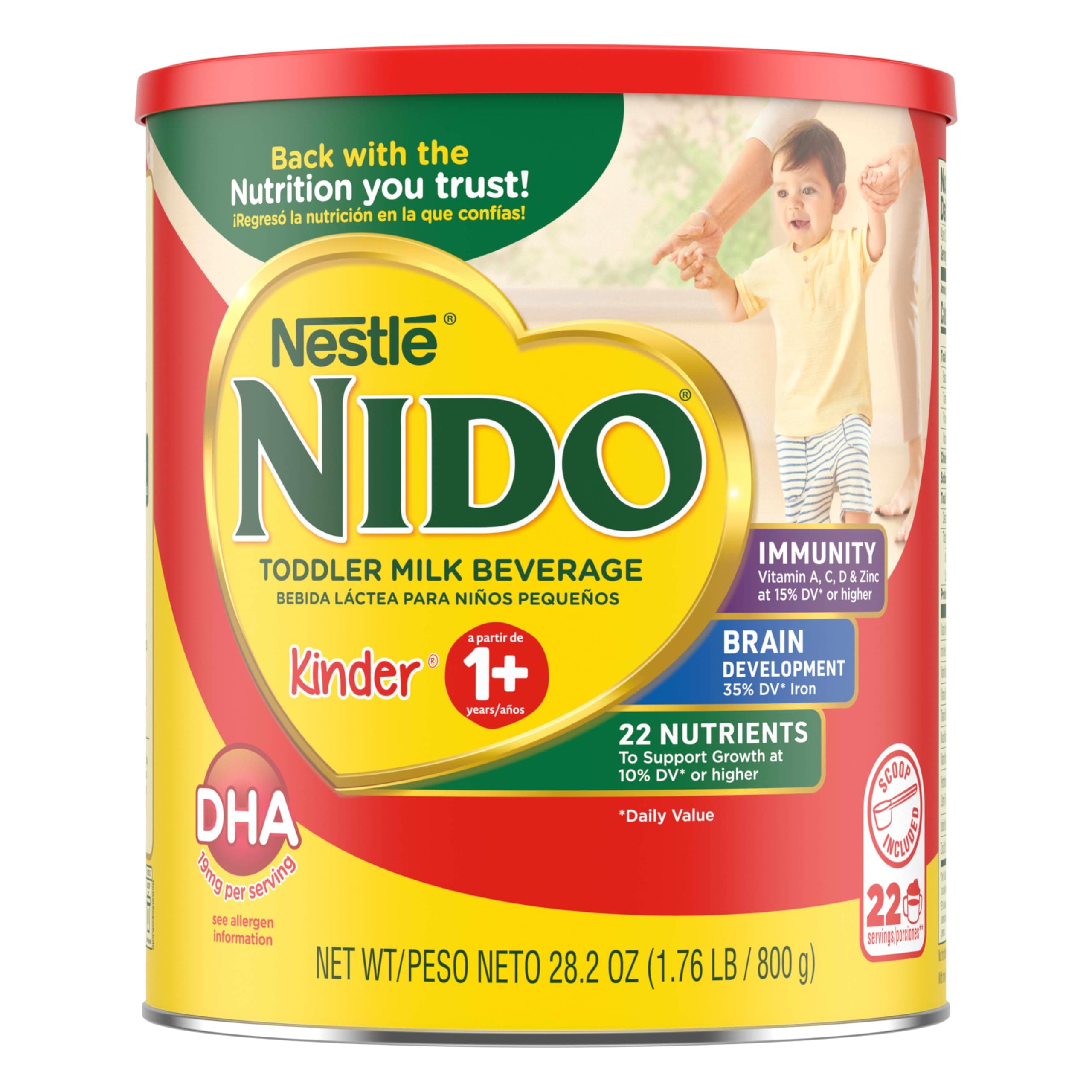 Nido NESTLE Kinder 1+ Powdered Milk Beverage 1.76 lb. Canister