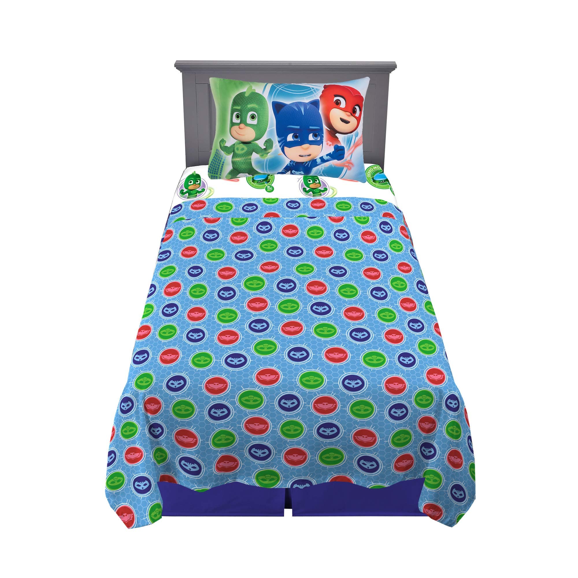 Franco Kids Bedding Super Soft Microfiber Sheet Set, (3 Piece) Twin Size, PJ Masks, MA7908