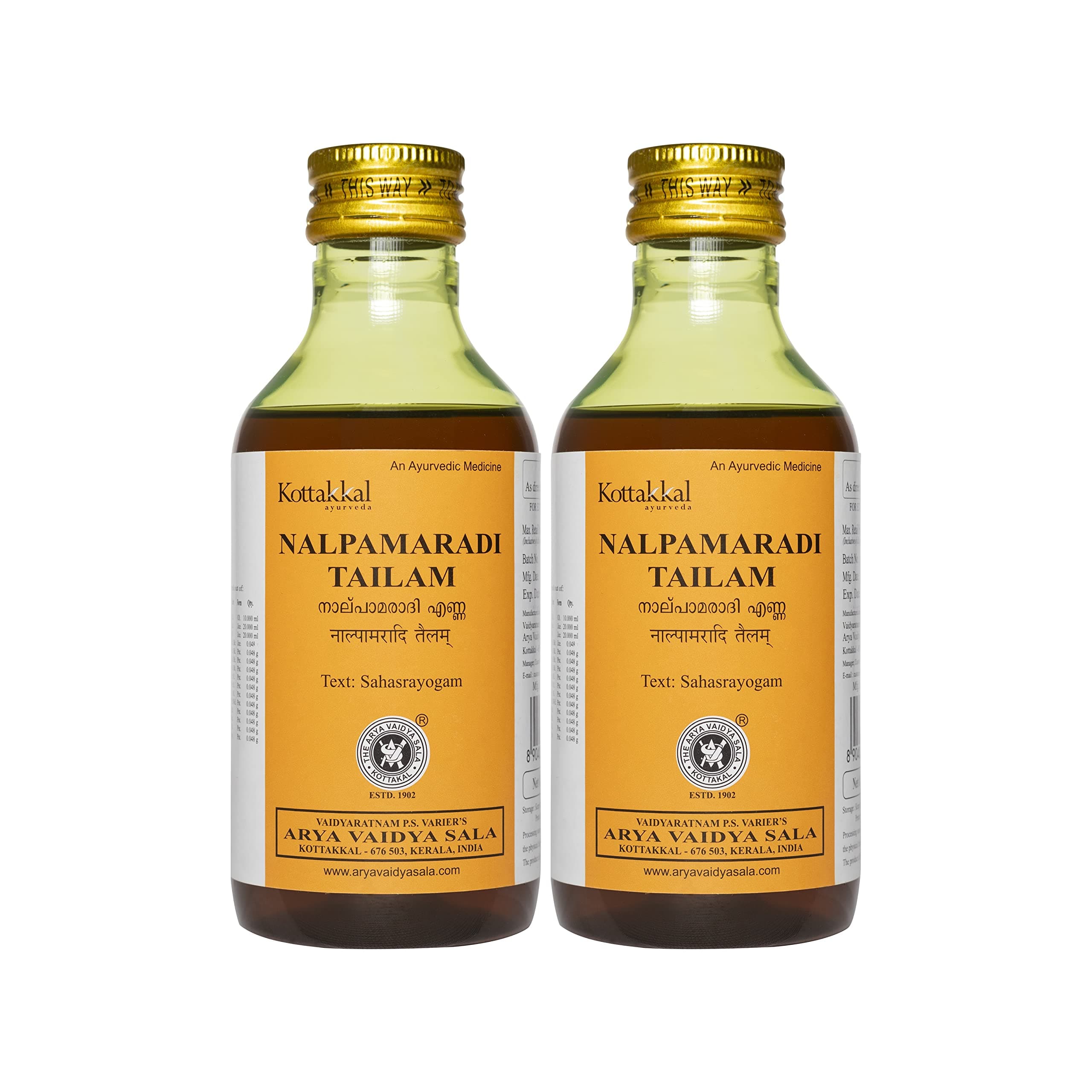 Kottakkal ayurveda Nalpamaradi Tailam - Oil, 200 Ml, For Hair & Skin (Pack Of 1)
