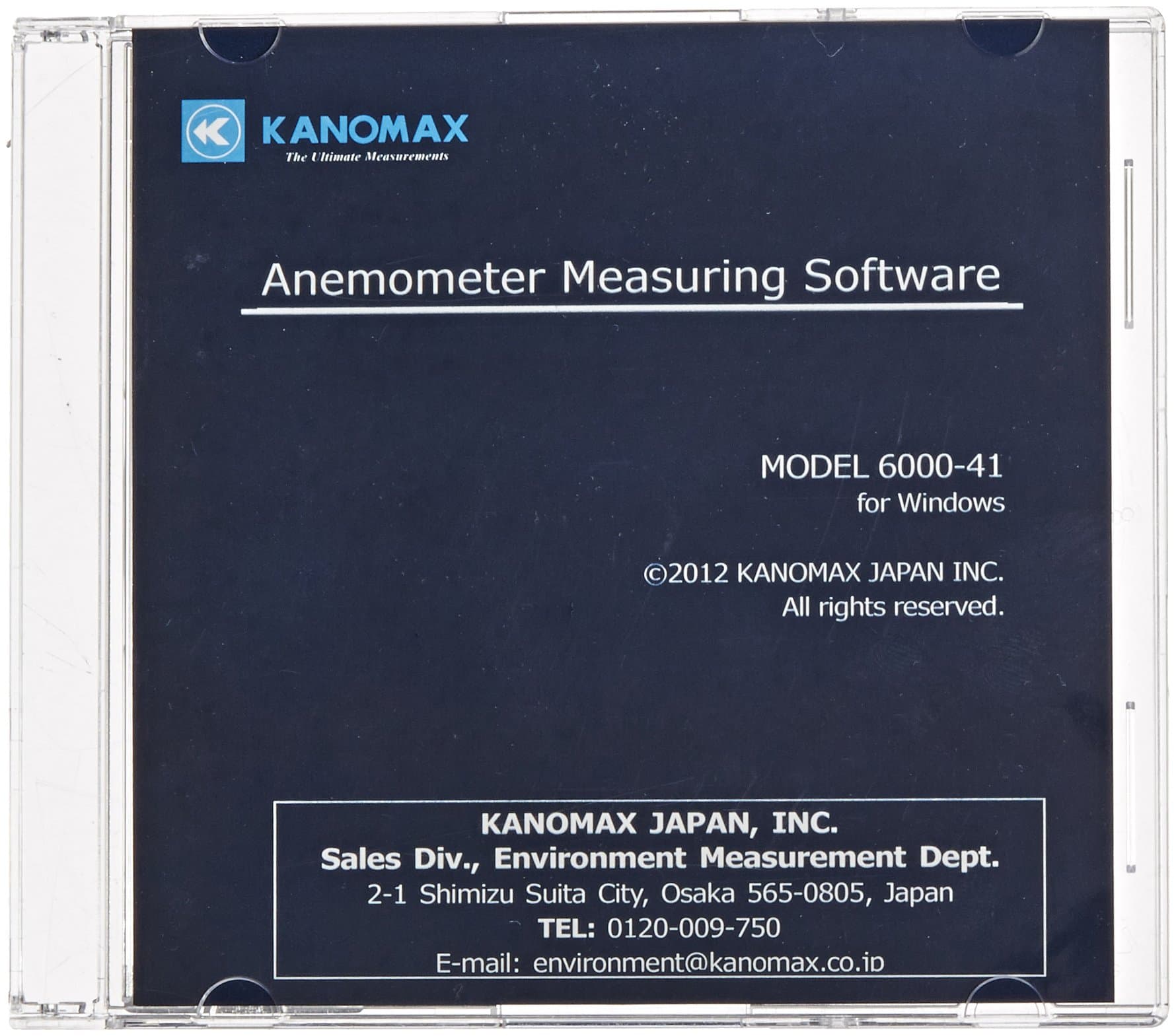 Kanomax 6000-41 Anemomaster Measuring Data Processing Software for Model 6501 Climomaster Multi Function Hot-Wire Anemometer
