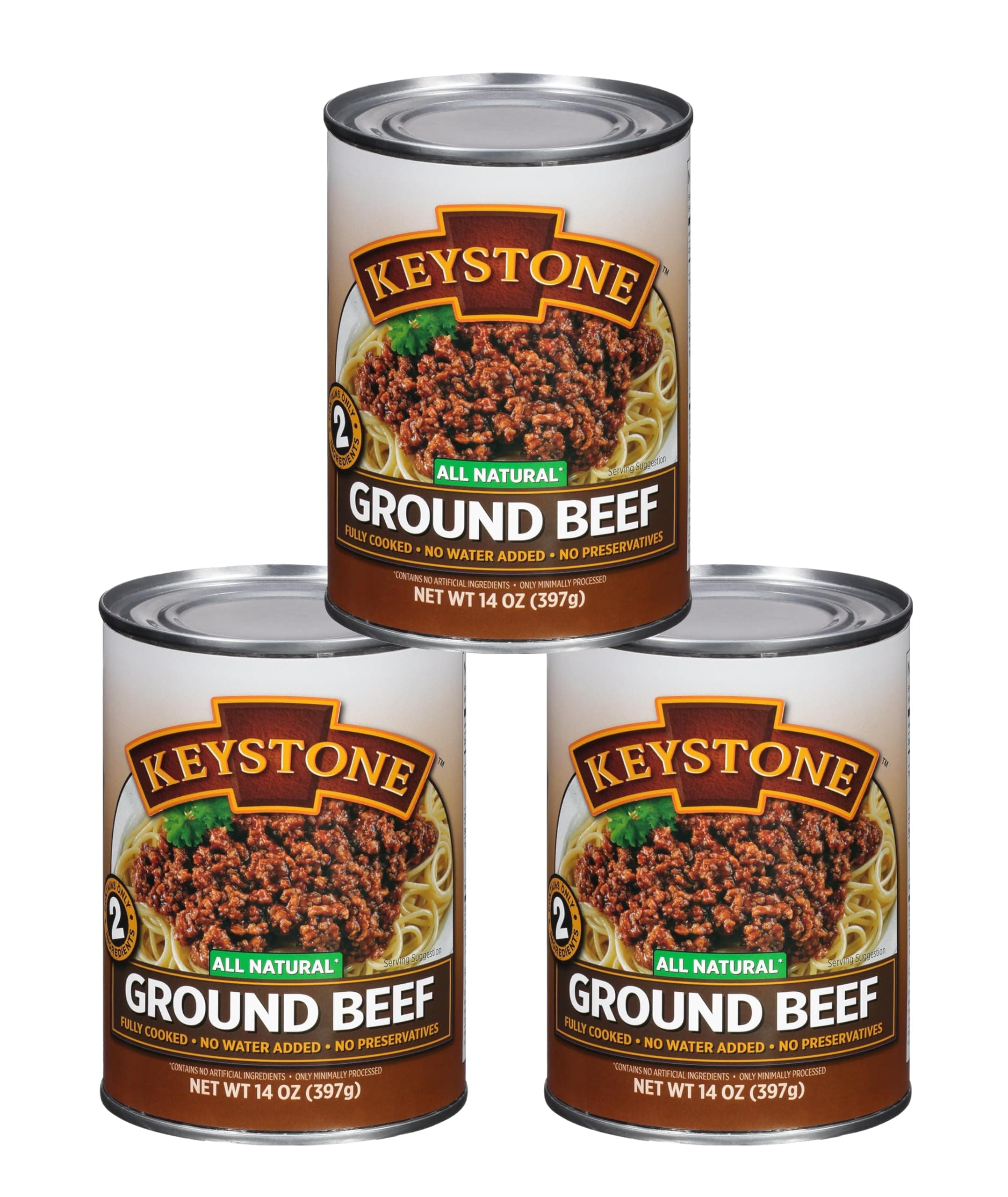 Keystone Meats All Natural Canned Beef, Ground, 14 Ounce (Pack of 3)
