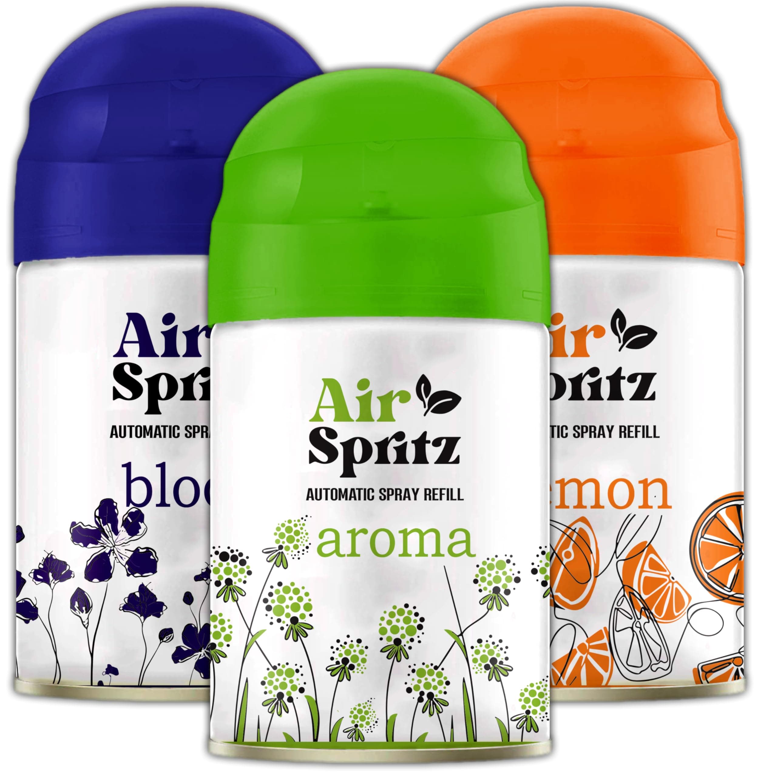 225ml Freshmatic Automatic Air Freshener Refill (Exotic Aroma | Lemon | Lavender - Pack of 3) | Automatic Room Freshener, Bathroom Freshener and Room Spray