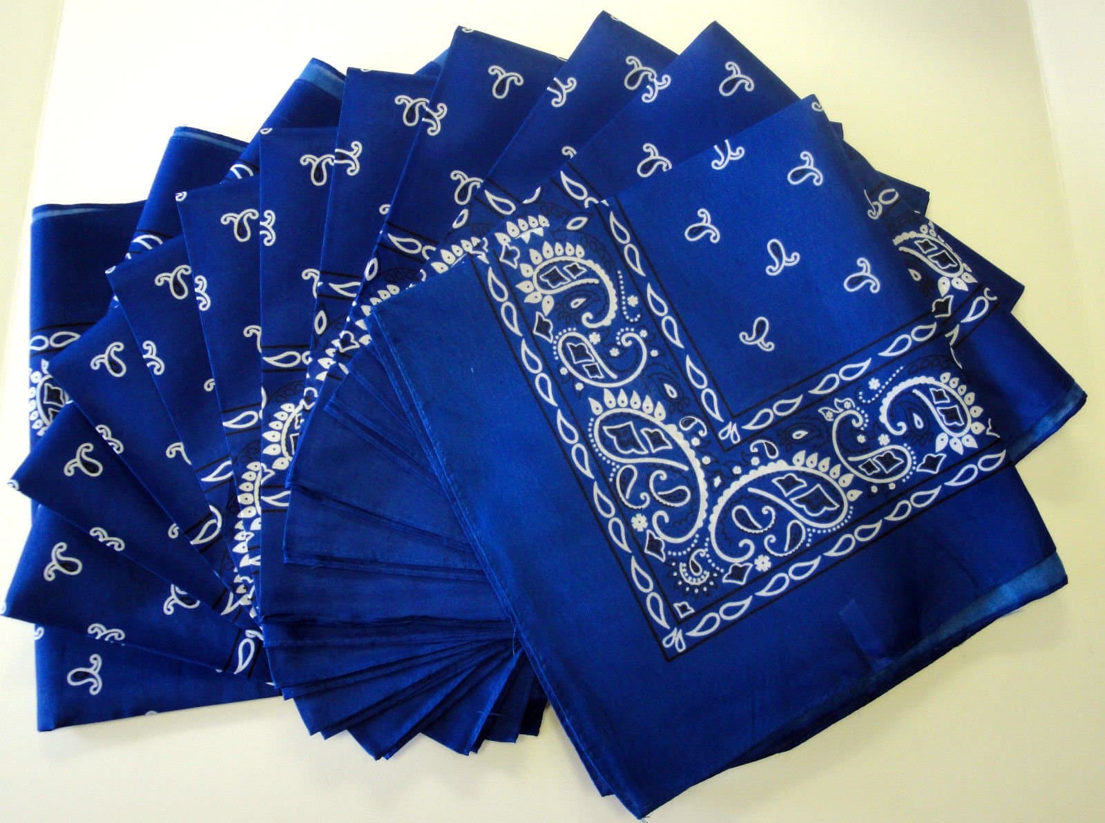Royal Blue Bandana 12 Pieces Paisley Wholesale Lot Brand New Party Favors
