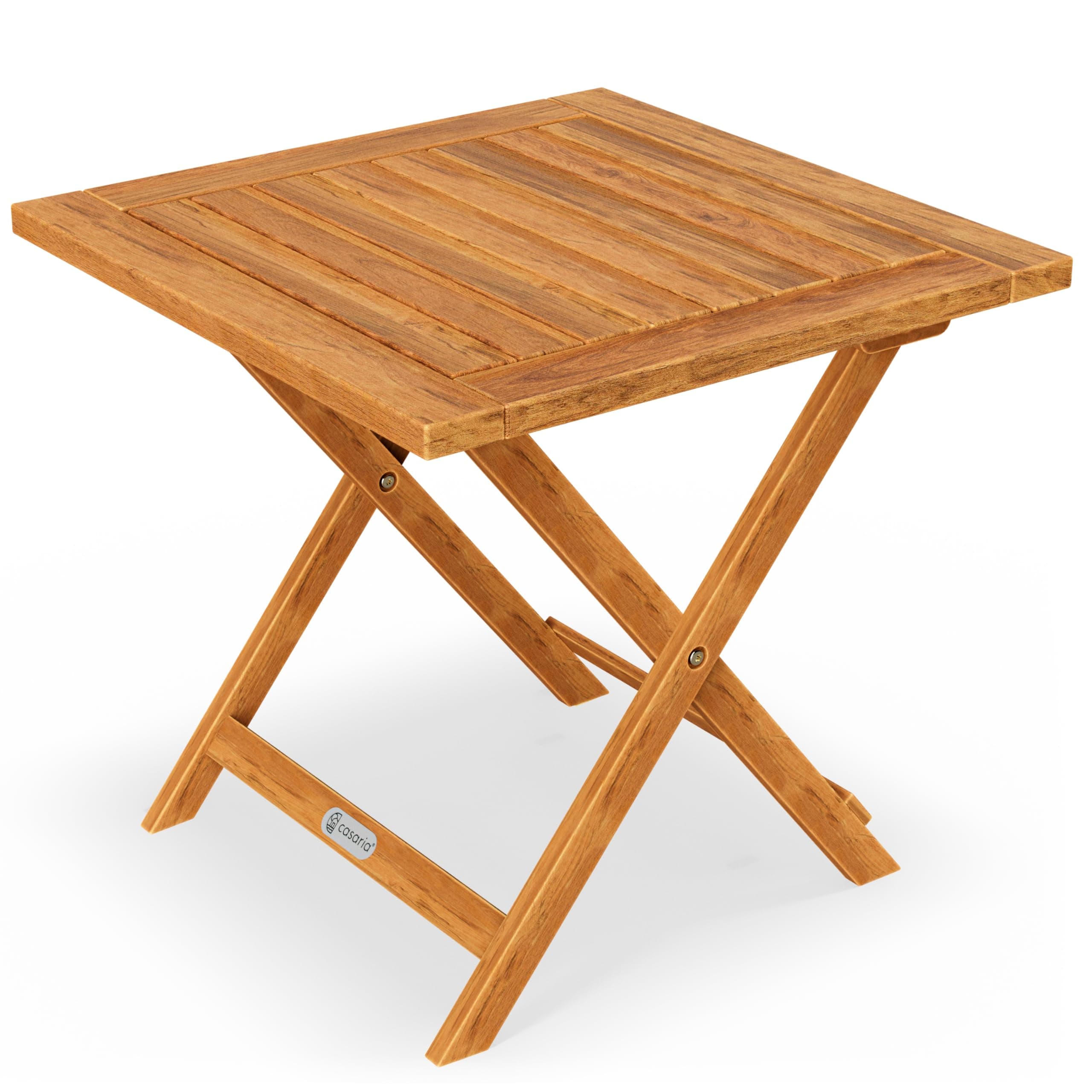 Side Table | Small Folding Coffee Table | Acacia Wood | 46x46cm | Bistro | Patio | Garden | Balcony | Living Room | Hallway | Kitchen | Weather-Resistant Foldable Garden Furniture