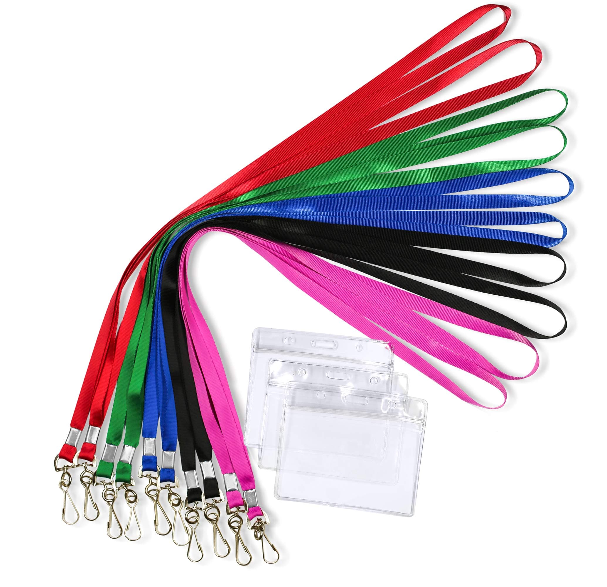 Durably Woven Lanyards & Horizontal ID Badge Holders ~Premium Quality, Waterproof & Dustproof ~ for Moms, Teachers, Tours, Events, Businesses, Cruises & More (25 Pack, Mixed) by Stationery King