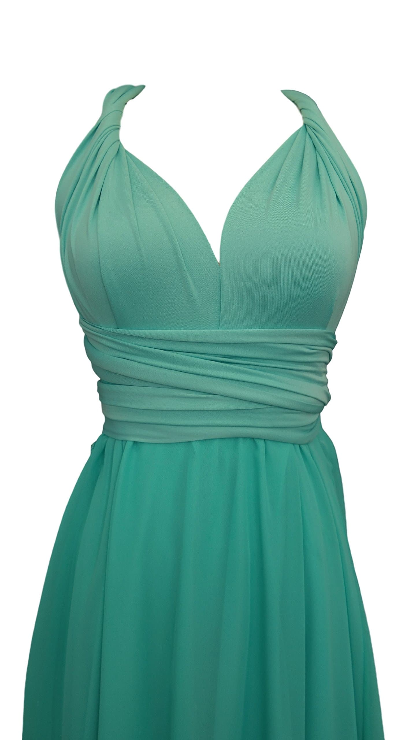 Full Length Infinity Plus size Dress in turquoise with Aqua Marine chiffon,One Size