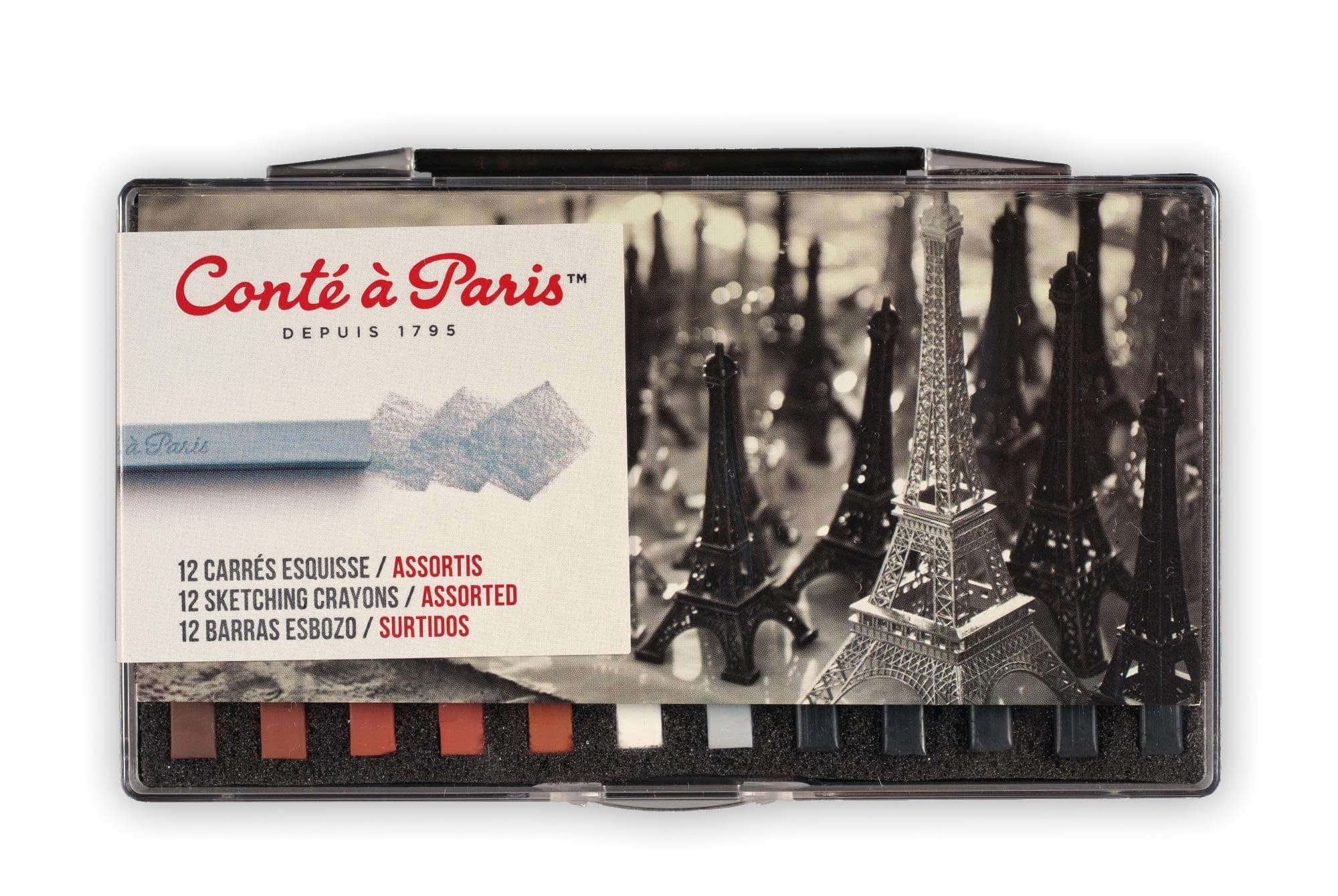 Conté à Paris Sketching Crayons Set with 12 Assorted Colors