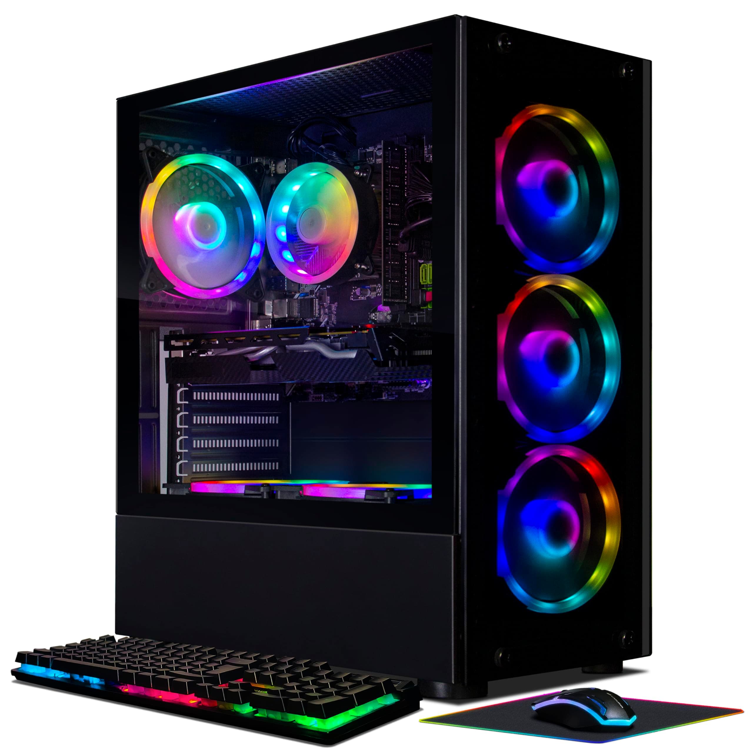 STGAubron Gaming PC Desktop, GeForce RTX 2060 Super 8G GDDR6, Intel Core i7-6700 up to 4.0G, 32G DDR4, 1T SSD, 600M WiFi, BT 5.0, RGB Fan x 6, RGB Mouse Pad, Windows 10 Home