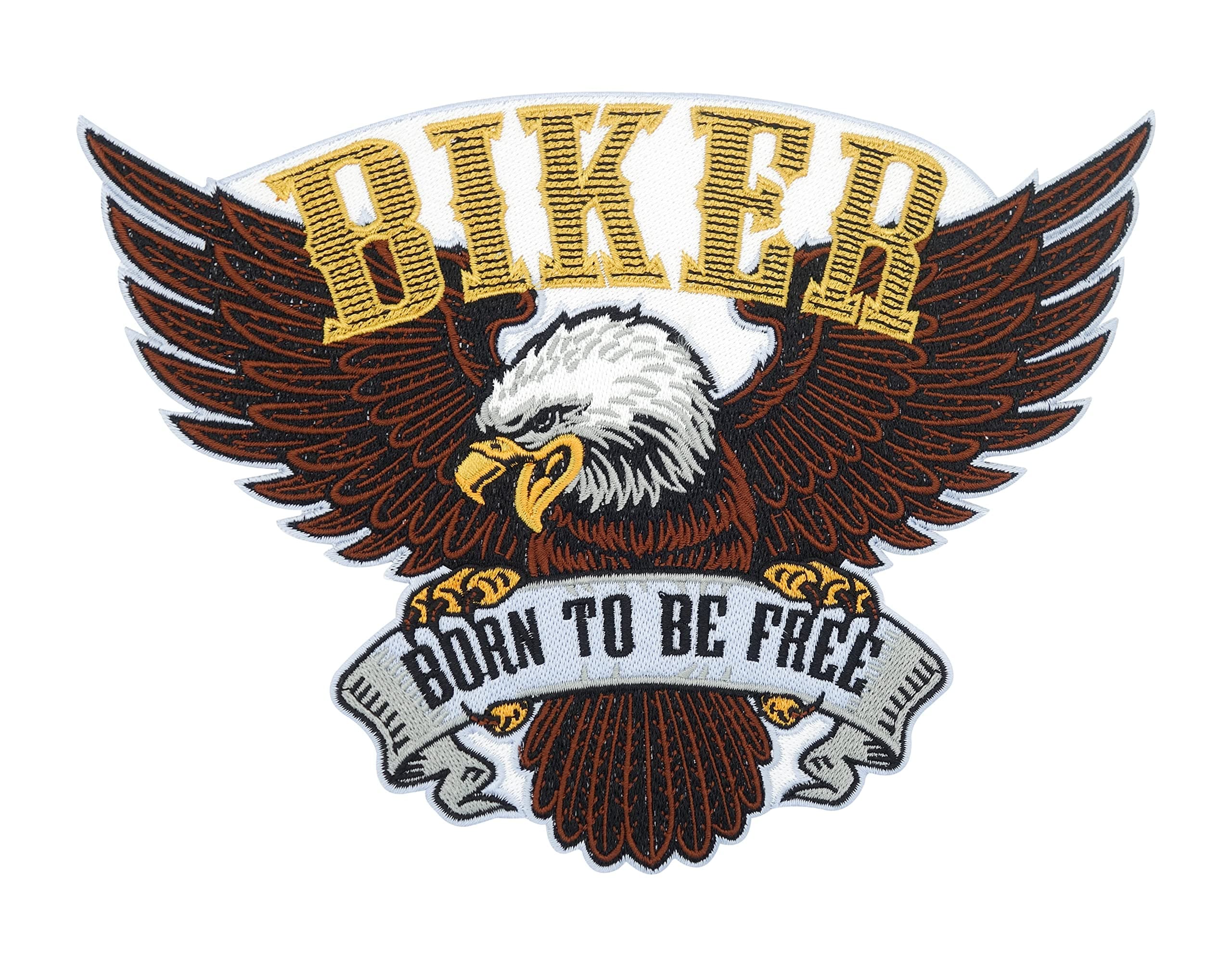 Finally Home Large Born to be Free Biker Eagle Patch for Iron-On Motorcycle Coat Patches, America USA Back Patch, Vest Back Patch, Motorcycle Patch for Leather Vests