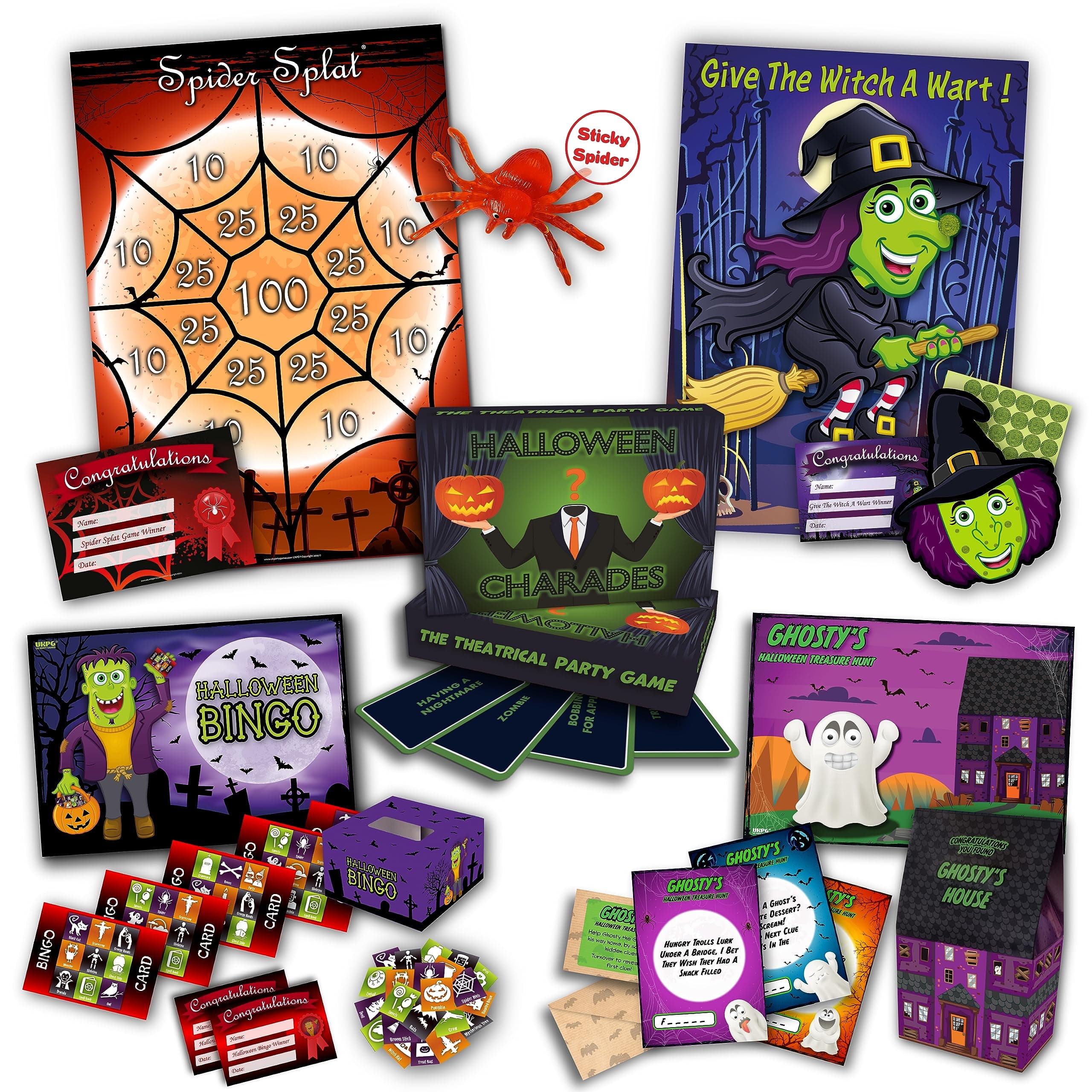 UKPGHalloween Party Games | 5 GAMES BUNDLE | five Halloween games included for Halloween, Halloween Party Supplies, Halloween Decoration