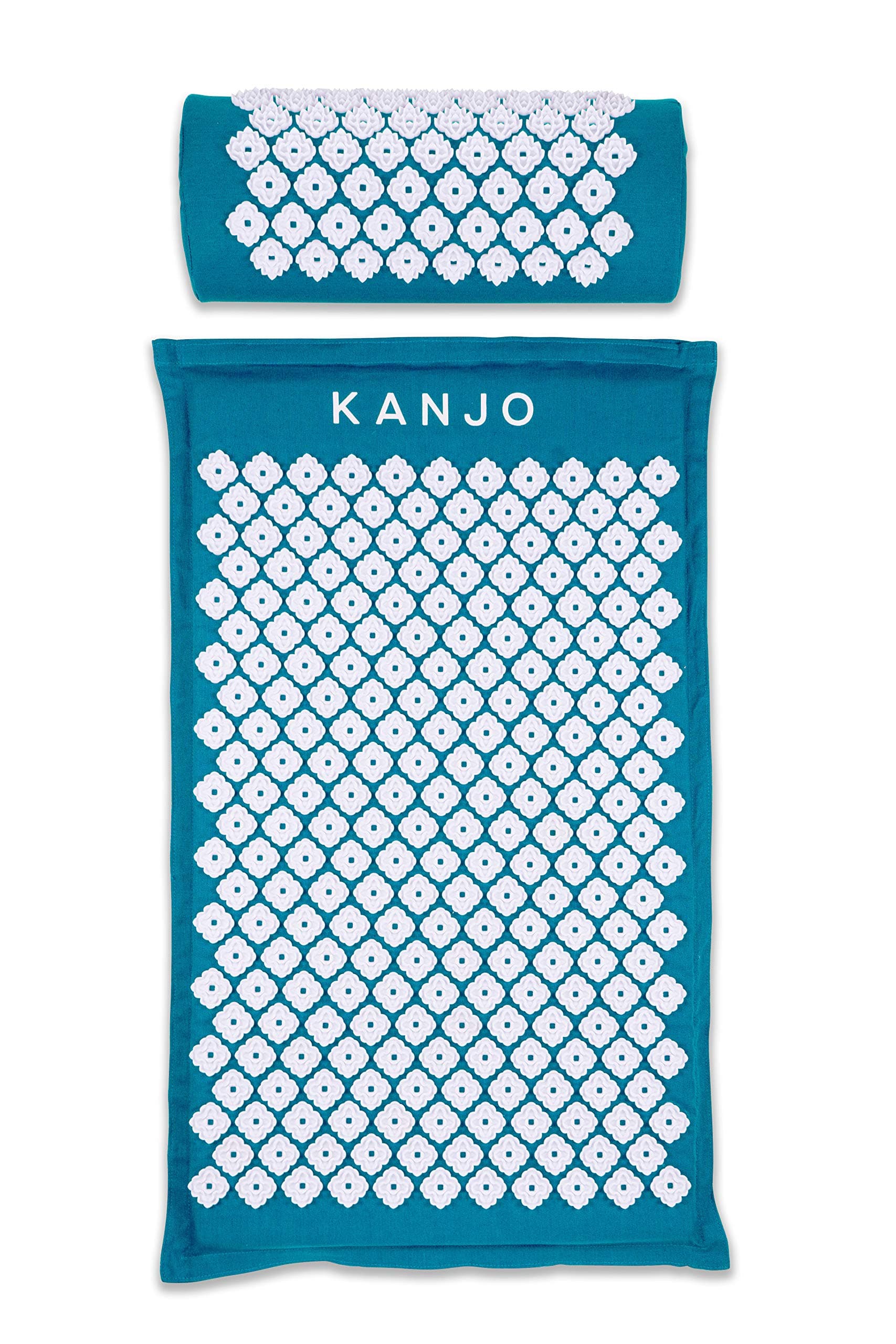 Kanjo FSA HSA Eligible Premium Acupressure Mat and Pillow Set for Back Pain Relief & Neck Pain Relief, with Memory Foam Pillow, Includes Carry Bag, Sapphire