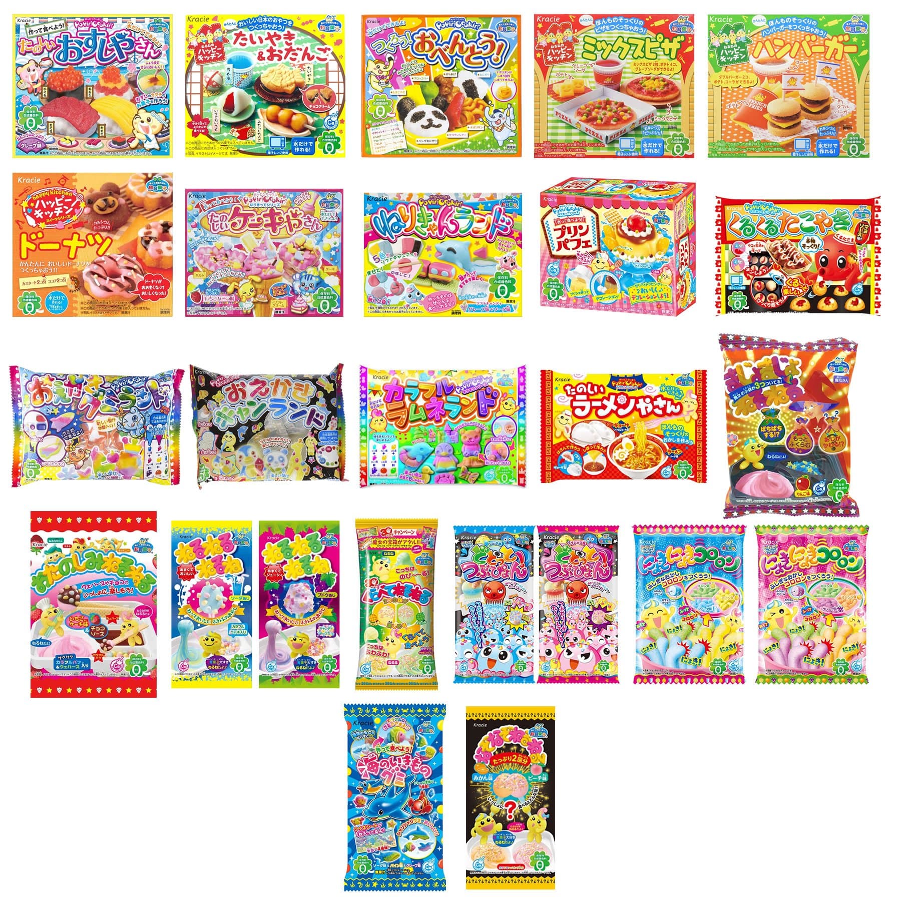 Kracie DIY Candy Gummy Making Kit Poppin' Cookin' 25 pcs Set 2016 April (Pudding Parfait,Hamburger,Bento...)