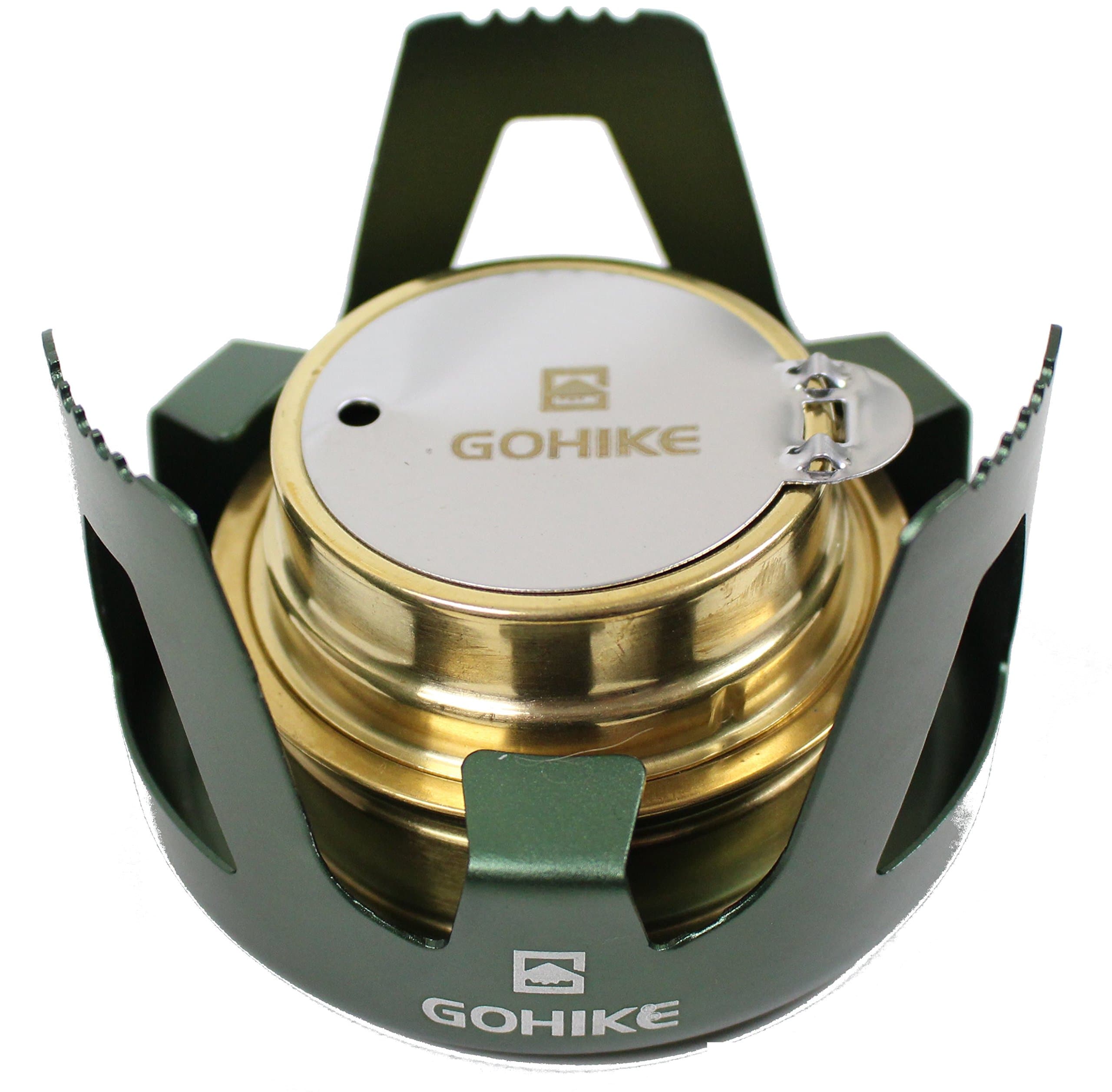 GOHIKE Ultalight Backpacking Alcohol Burning Stove with Screw cap, Pot Stand and Pouch