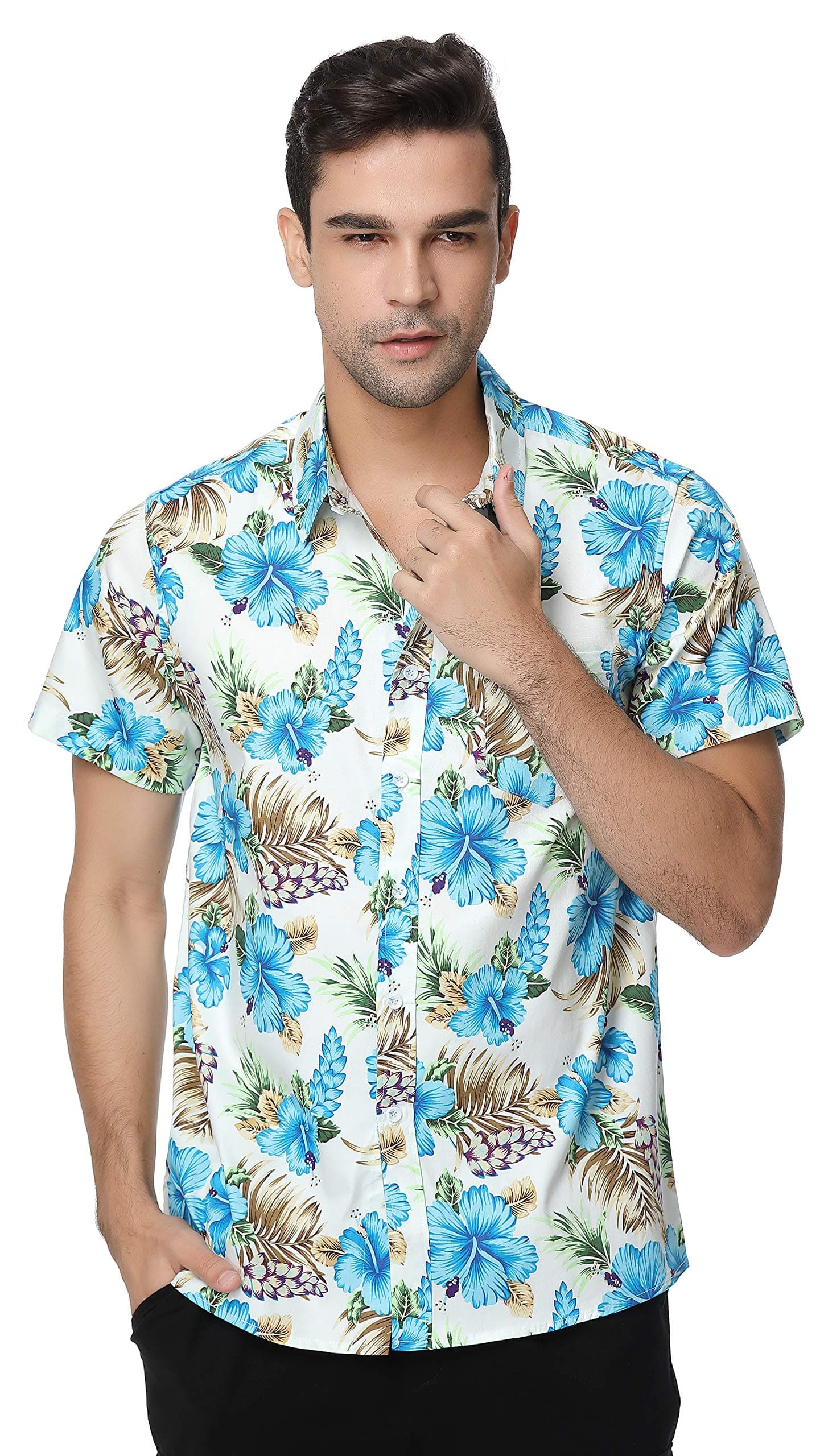 Men's Pure Color Unique Fabrics Modern Trend T Shirt (GXT005, XX-Large)