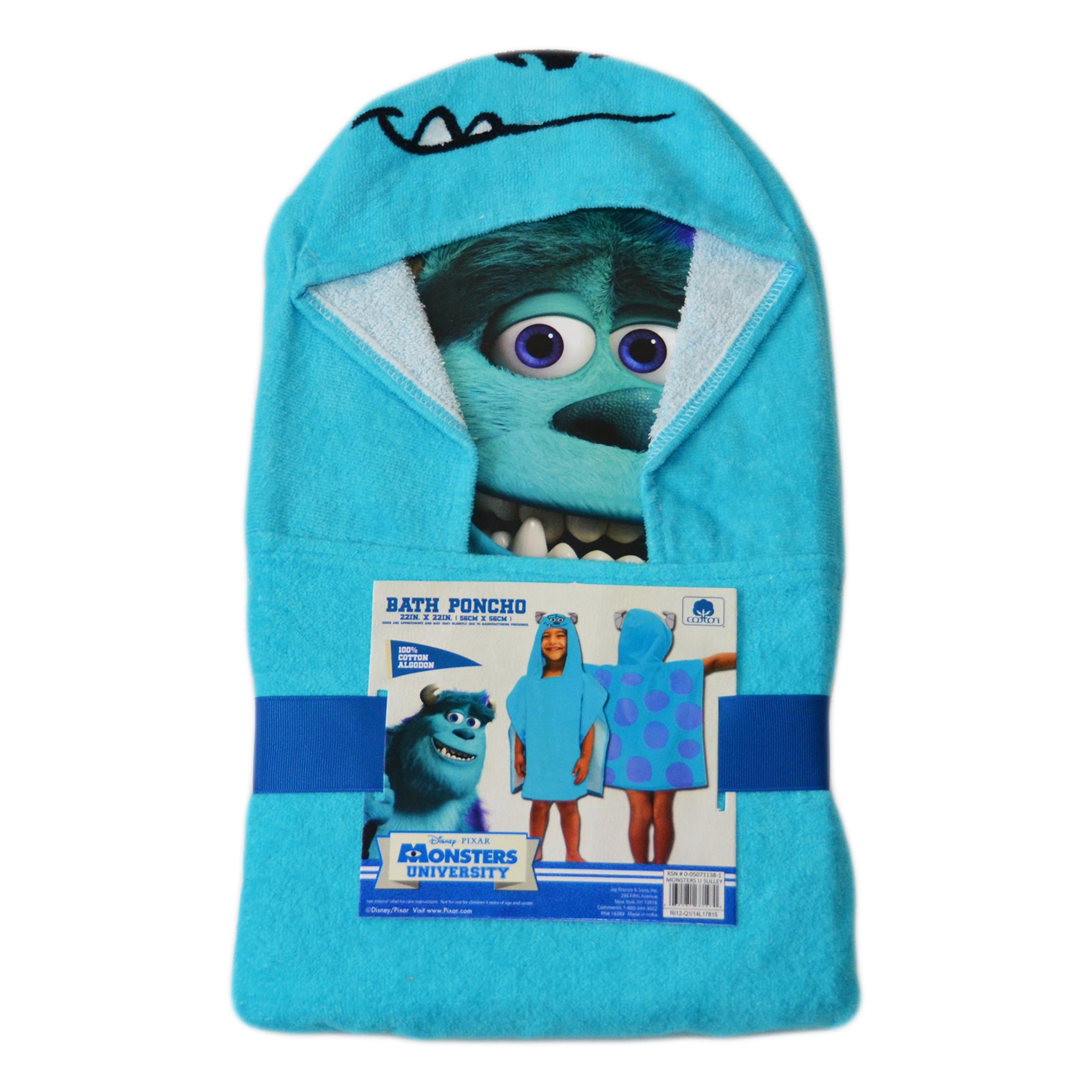 Kids Hooded Towel/Poncho: Disney, Monsters University’s Sulley