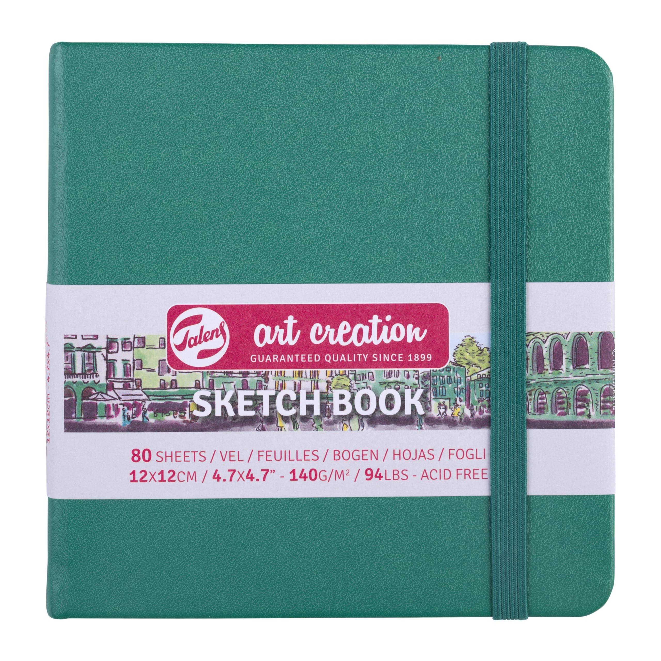 Talens Art Creation Sketchbook 80 Sheets, 12 cm x 12 cm, Forest Green