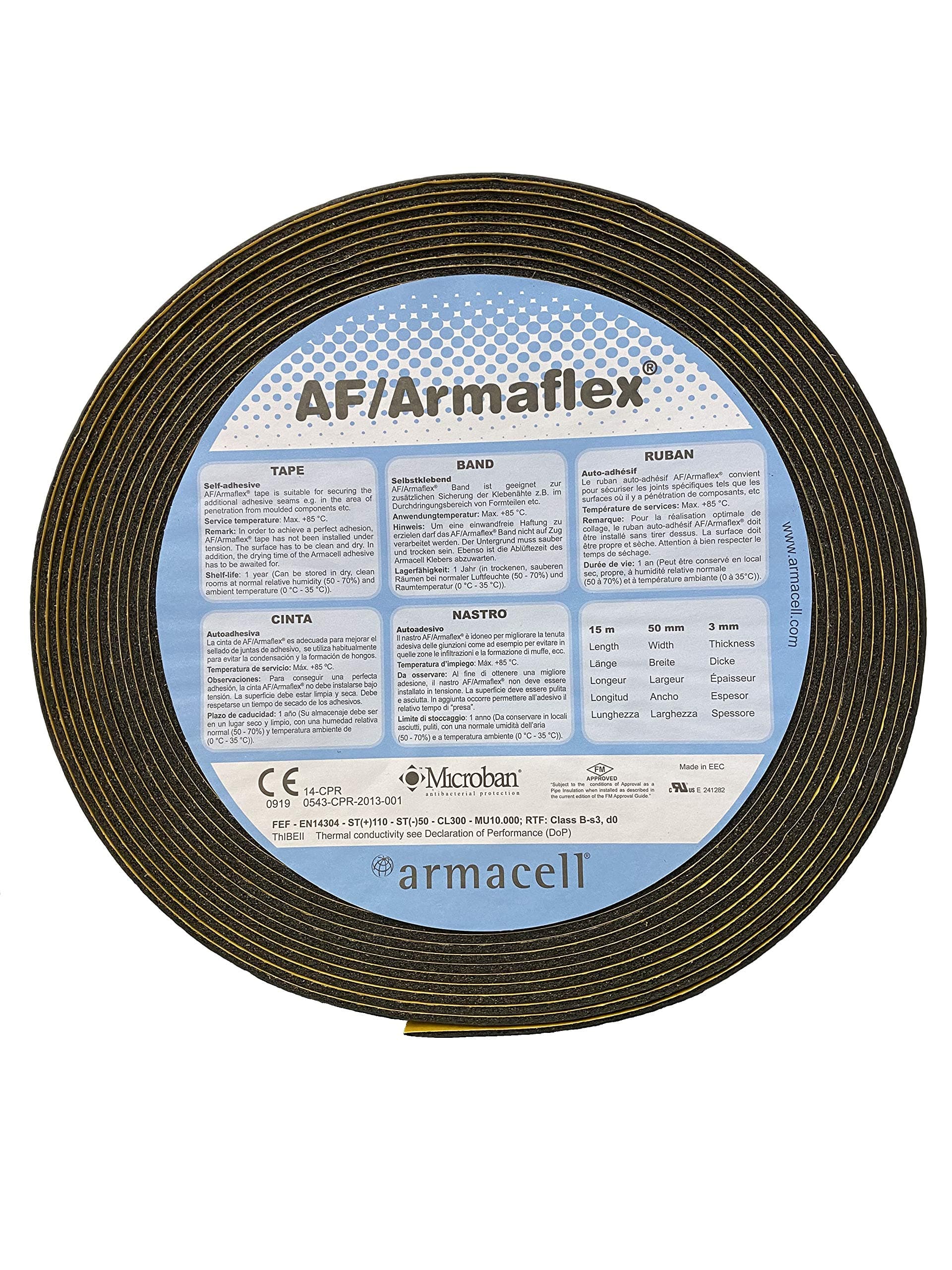 Bluecool Armacell AF/Armaflex Sealing Tape/Damping Pad Tape 15 m (3 x 50 mm) (071130)